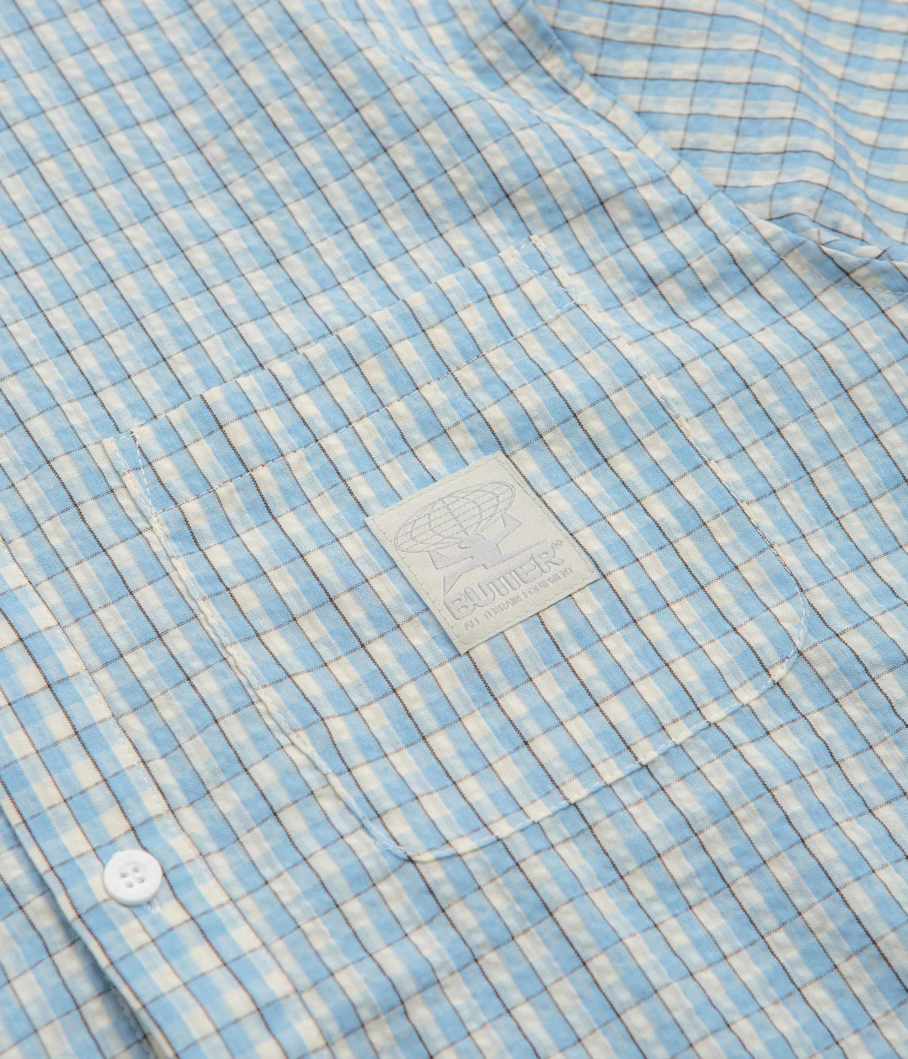 Indoor Comfort Flexible Material Butter Goods Equipment Short Sleeve Shirt - Blue