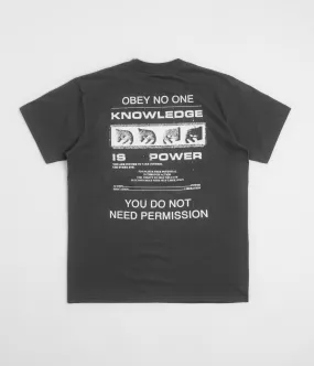MultiPly Fabric Obey Permission T-Shirt - Vintage Black