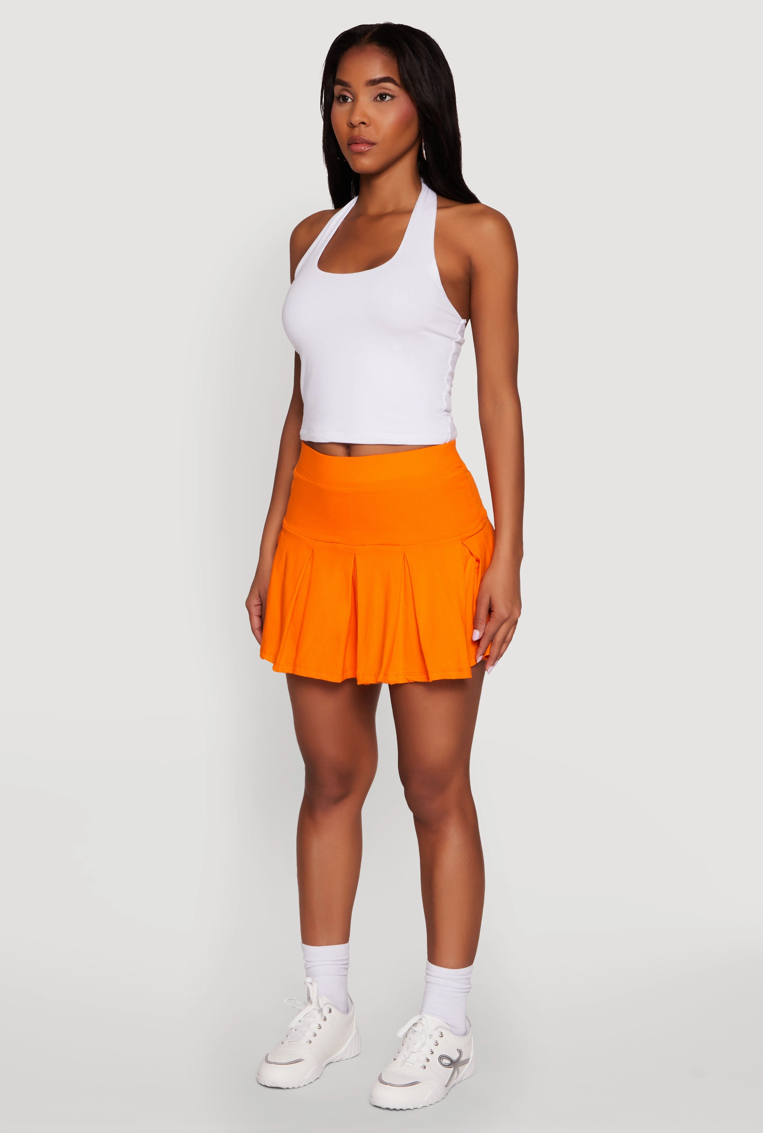 Limited Quantity Trendy Activewear Lined Mini Pleated Tennis Skirt