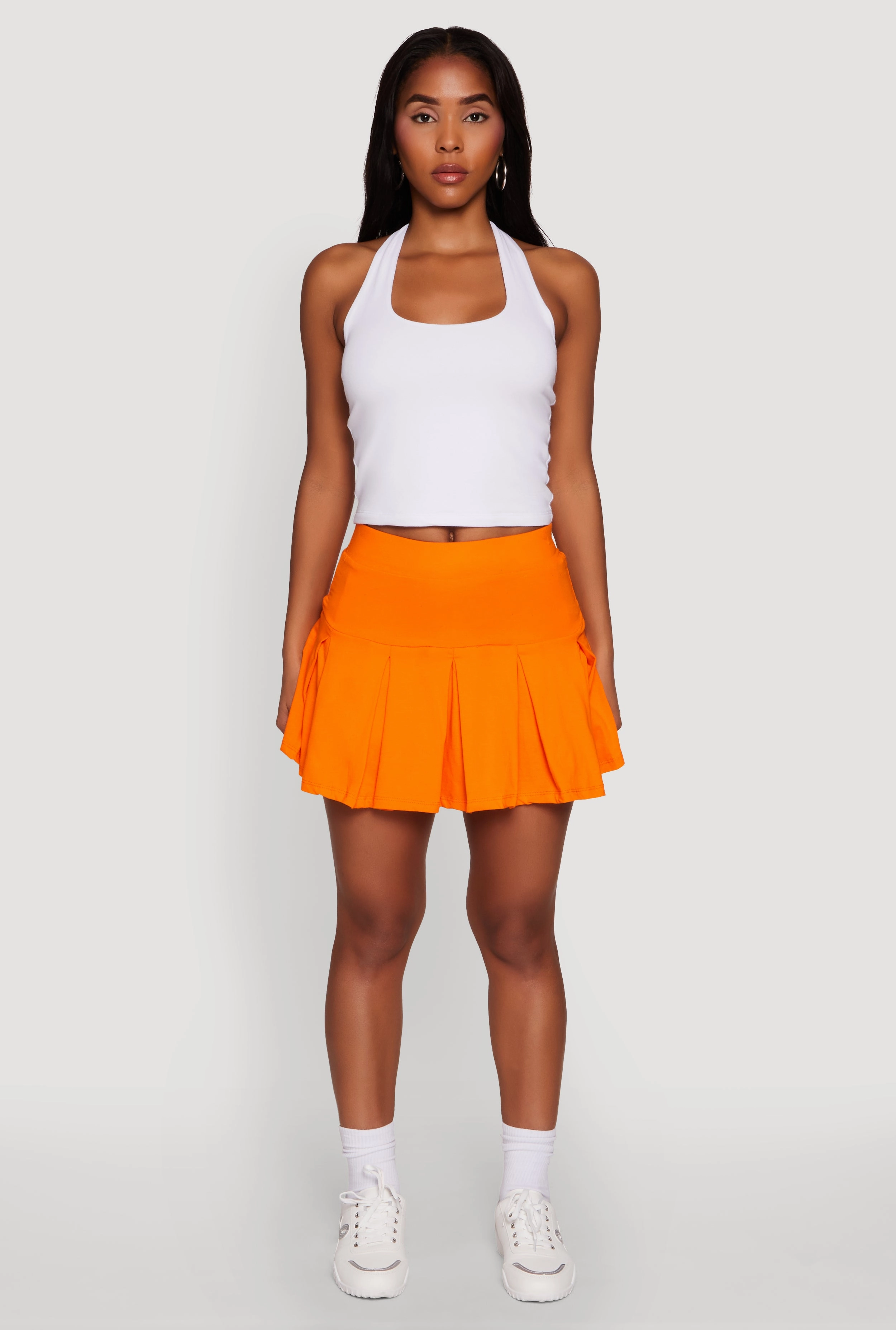 Modern Tones Wrap Closure Trendy Activewear Lined Mini Pleated Tennis Skirt