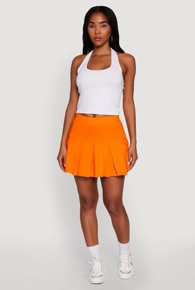Trendy Activewear Lined Mini Pleated Tennis Skirt Cruise Attire Contemporary Brand