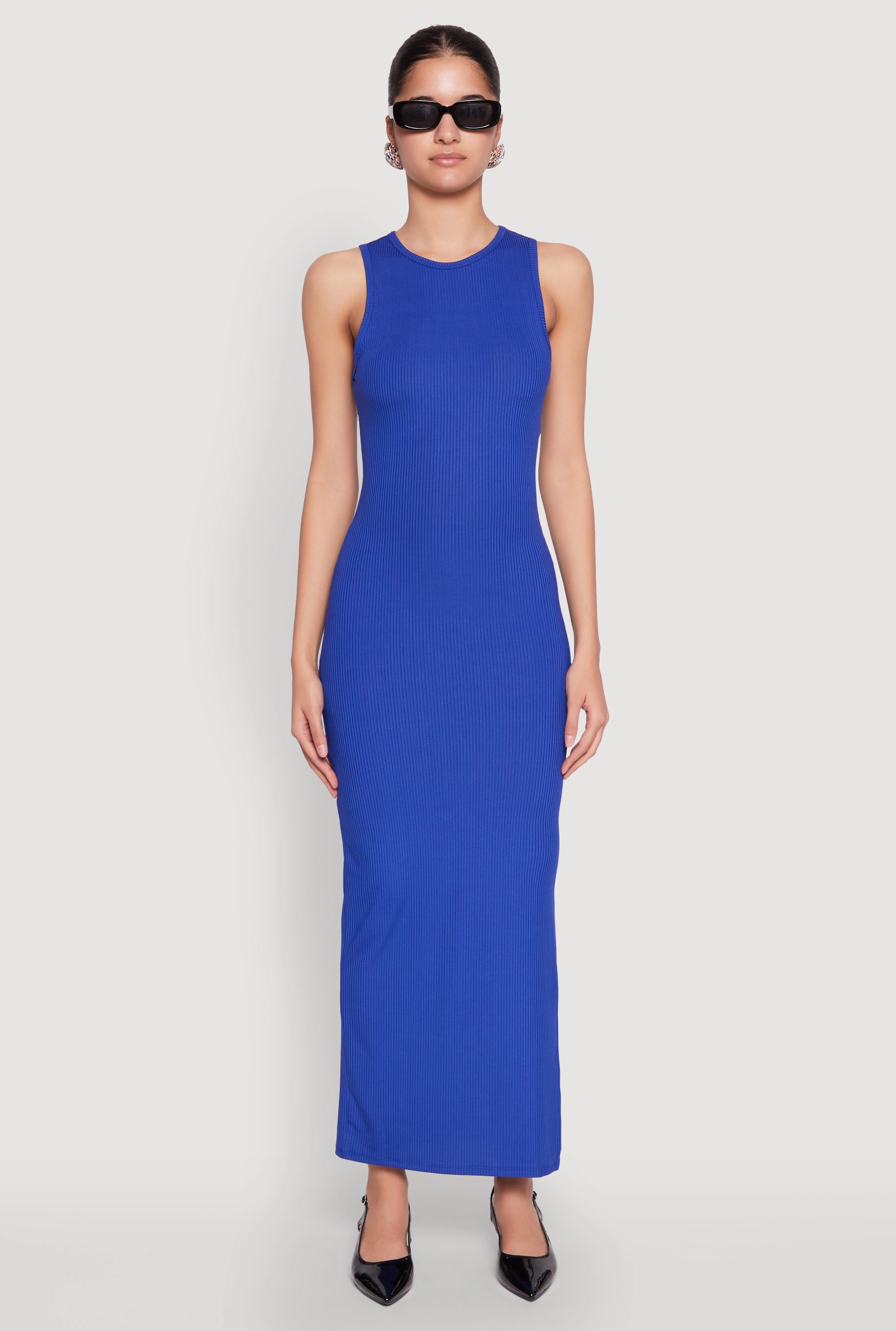 Smart Outfit Rib Knit Side Slit Maxi Dress