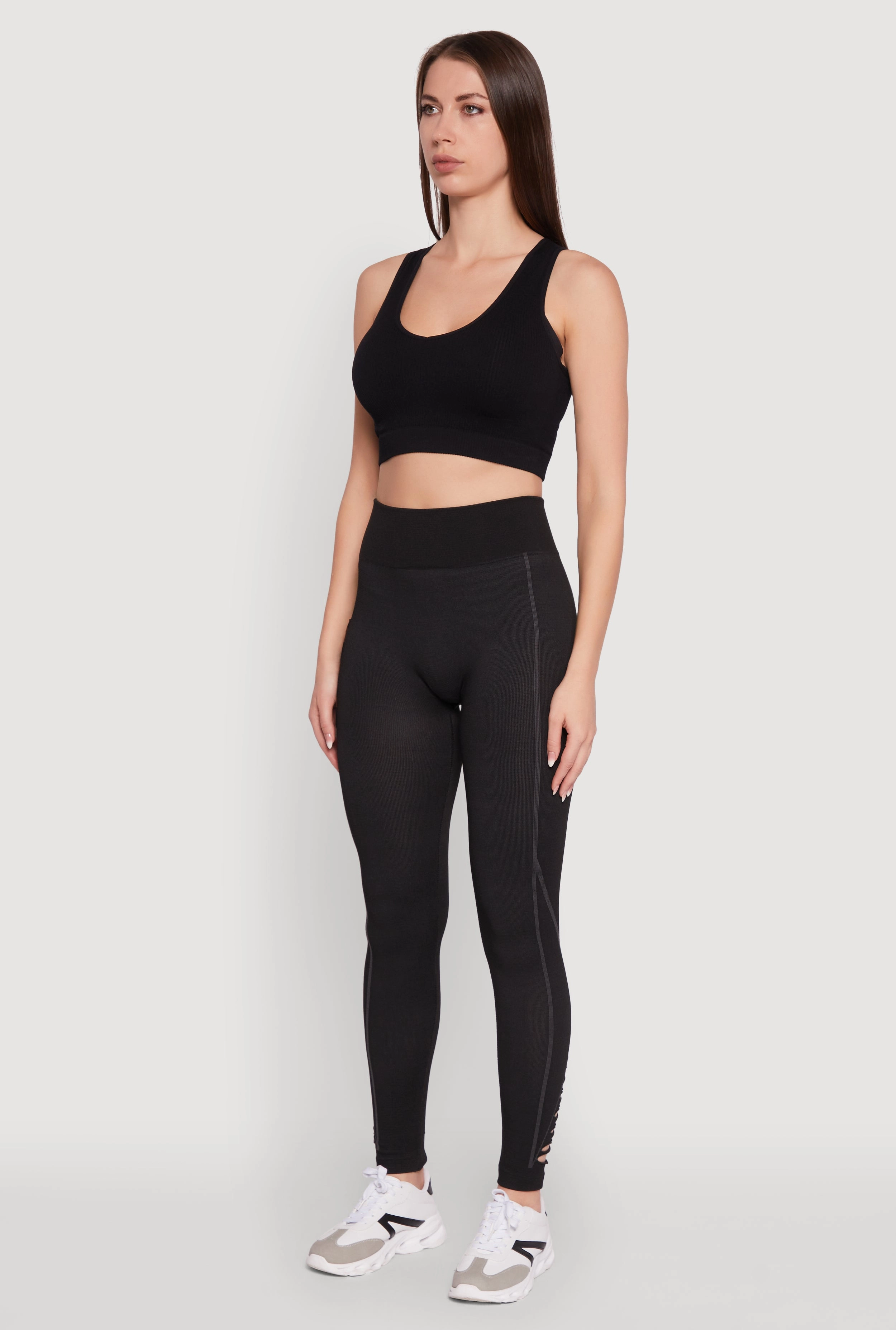 easy pull Trendy High Waisted Camo Pocket Laser Cut Leggings