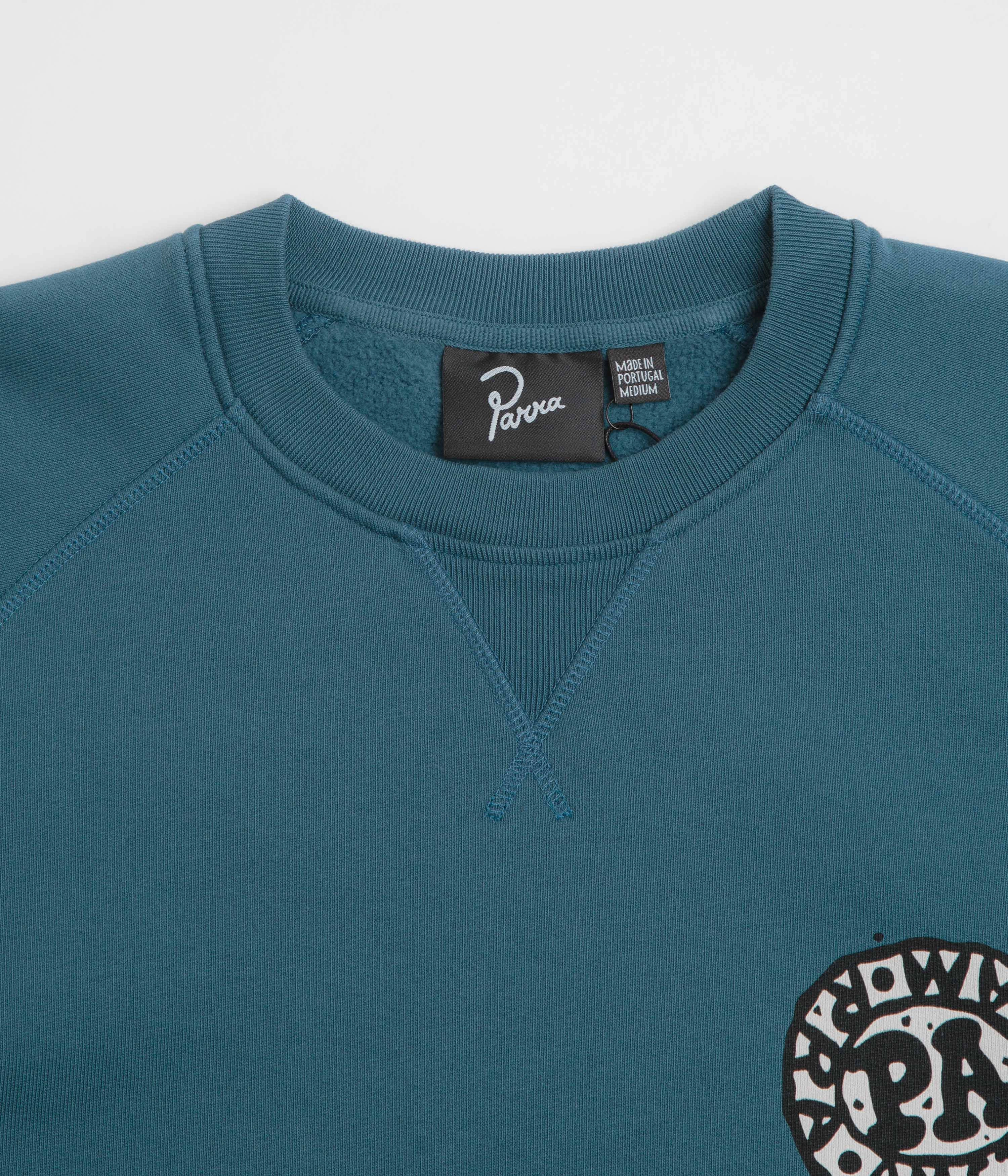 by Parra Amsterdammed Crewneck Sweatshirt - Washed Blue Everyday Knit