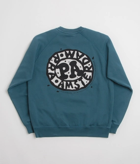 Hypoallergenic Yarn Construction by Parra Amsterdammed Crewneck Sweatshirt - Washed Blue