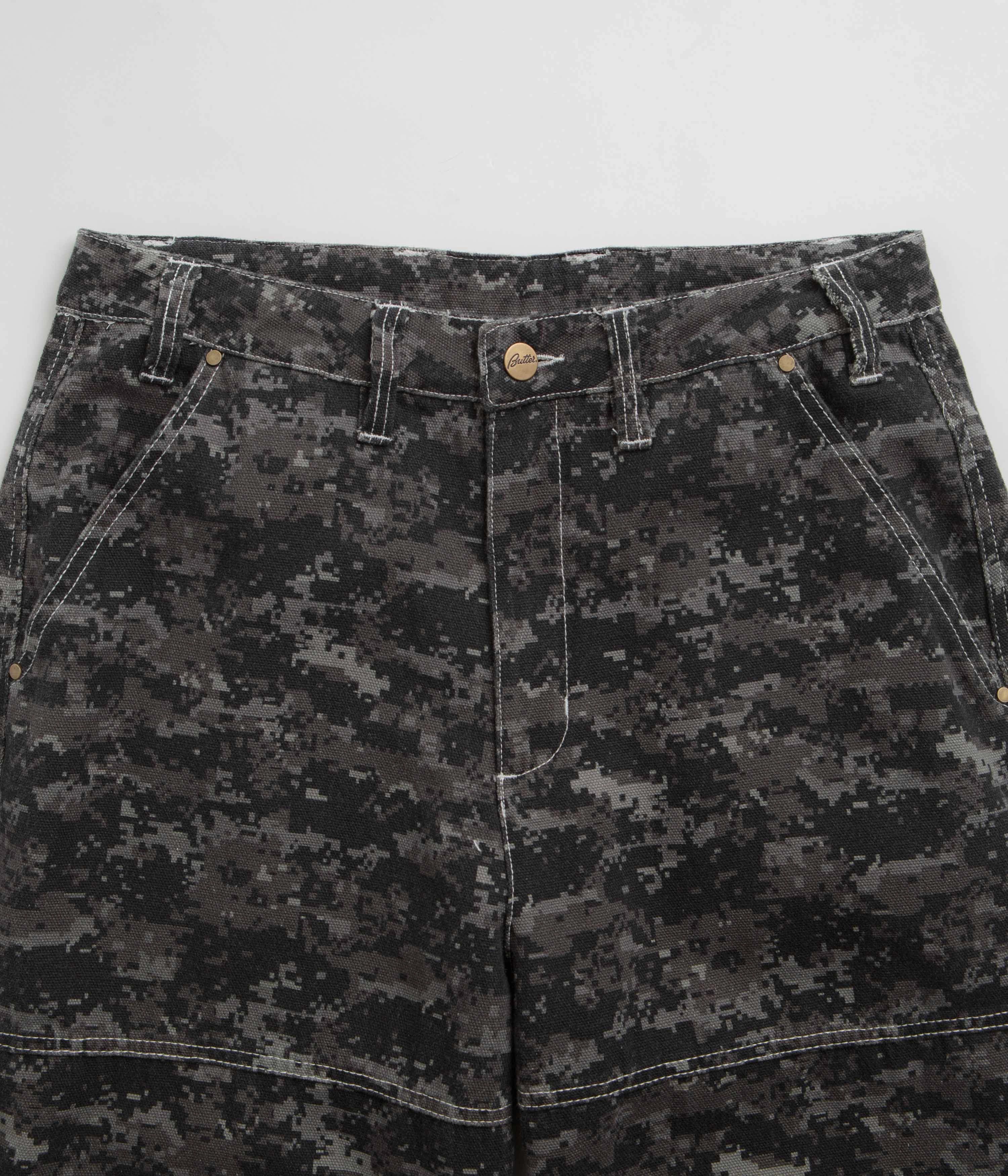 Butter Goods Work Pants - Dark Digital Camo No Gap Waist Construction All Season Wear