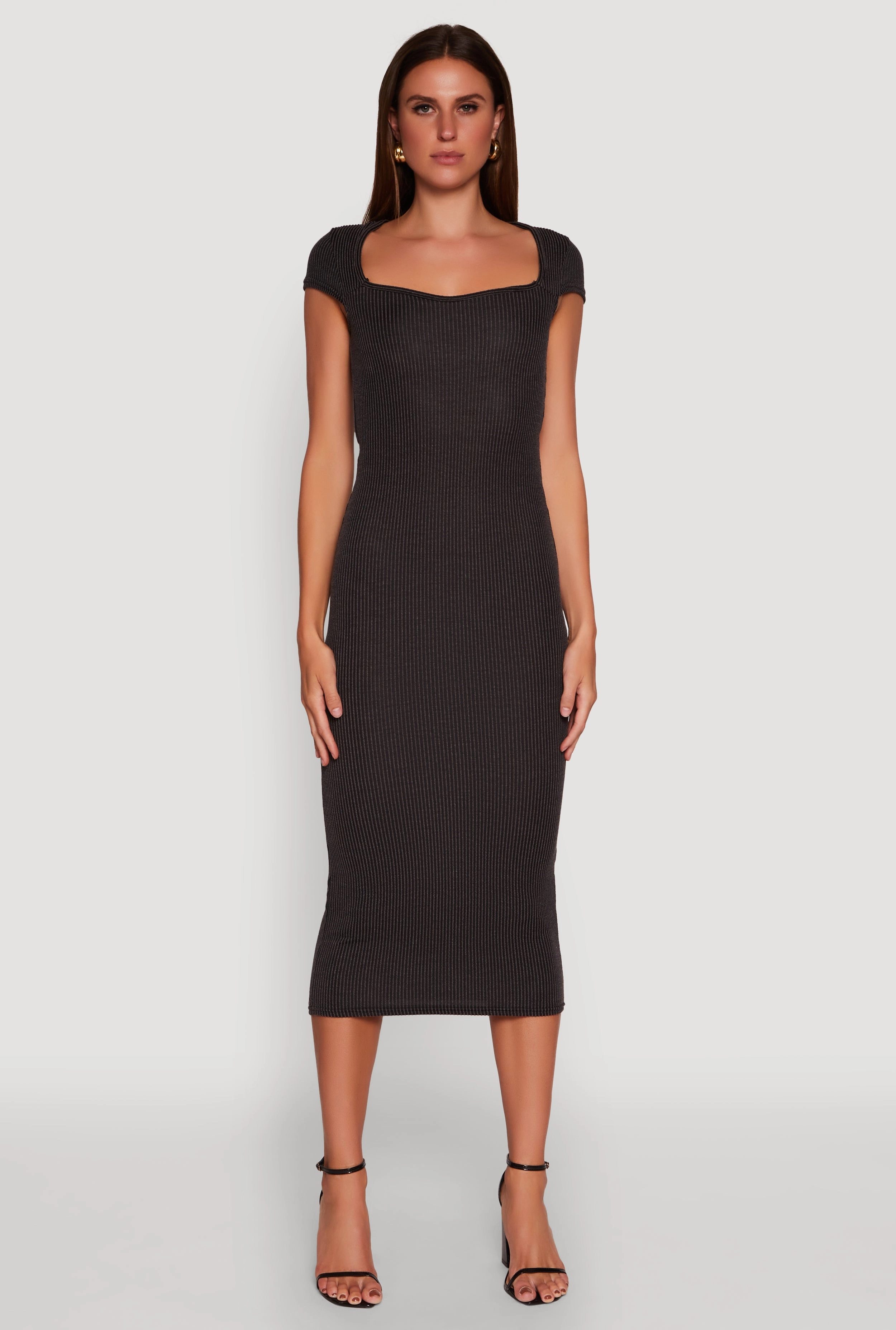 Trendy Textured Knit Tie Back Cut Out Maxi Dress Layered Movement Classic Layering