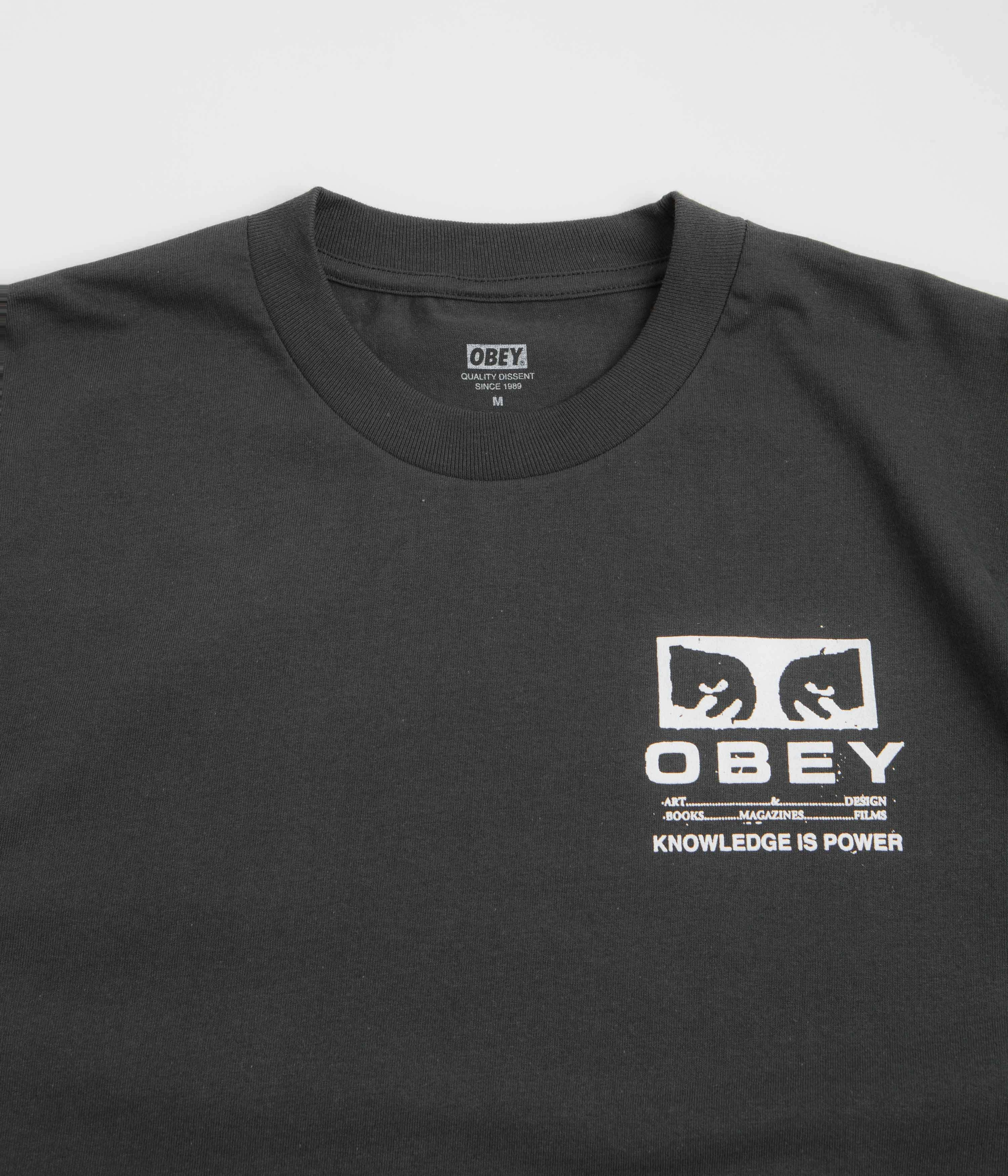 Laser Cut Edges StretchReinforcedArmholes Obey Permission T-Shirt - Vintage Black