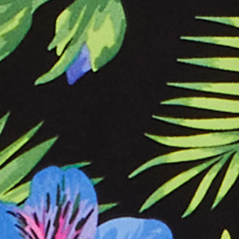 Tropical Floral Print Tie Waist Belted Dress Quiet Sweet Sophisticated Wear