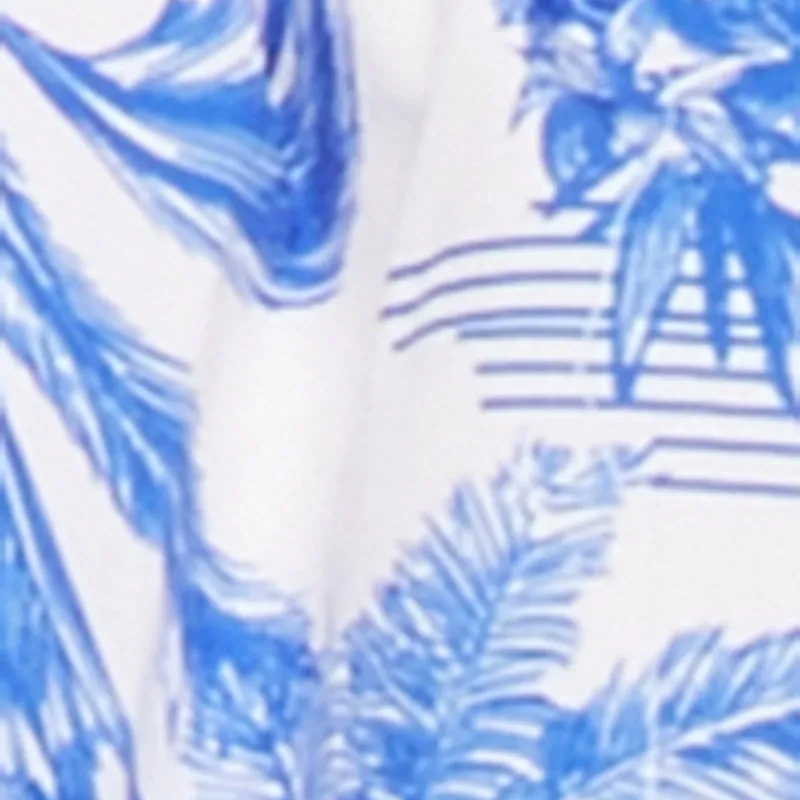 Tropical Toile Print Ruffle Tiered Halter Dress Calm Tone Daily Mood