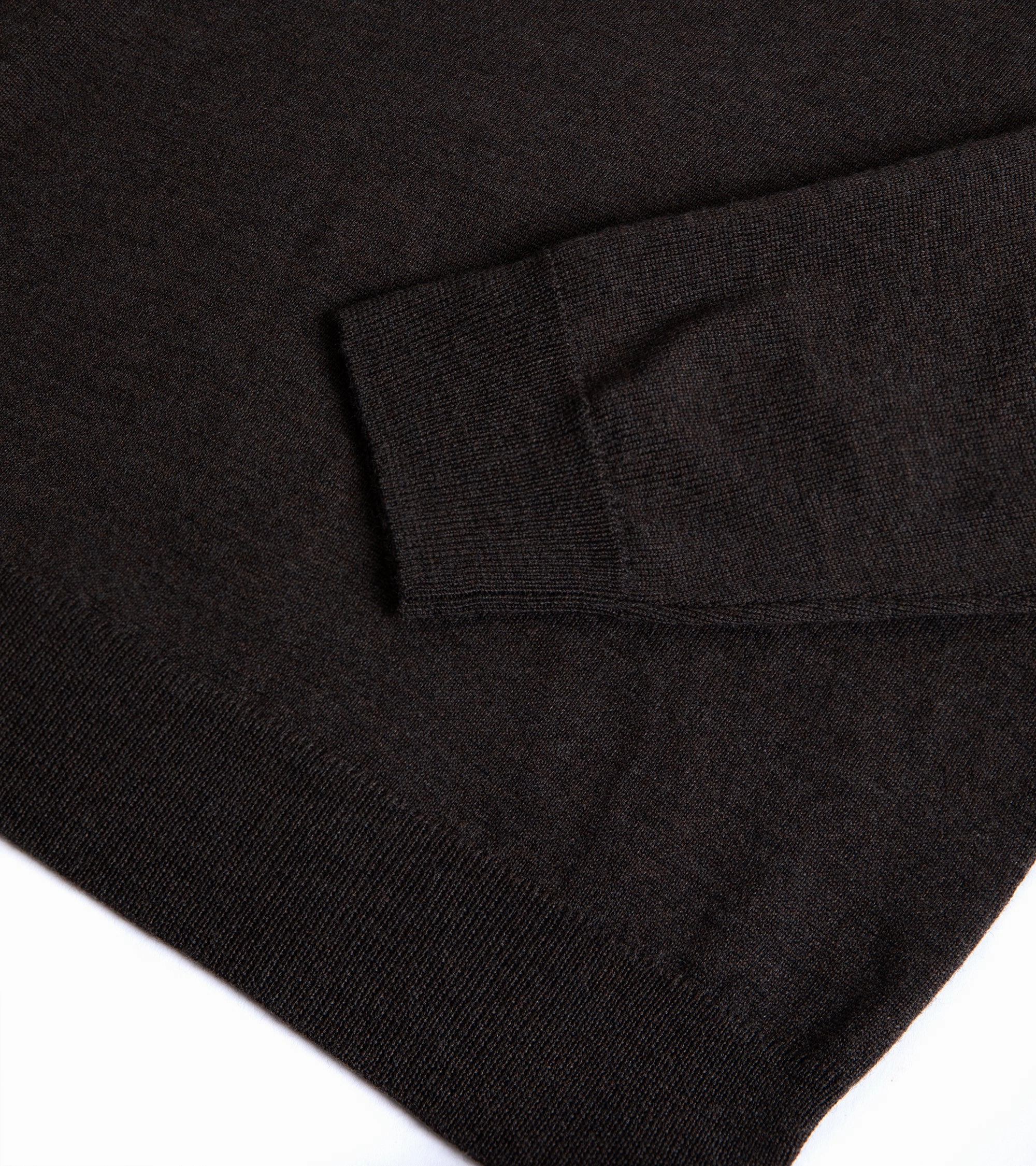 Summer Staple Light Fit Trunk Enford Merino Knit Long Sleeve Polo Shirt: Mole Brown