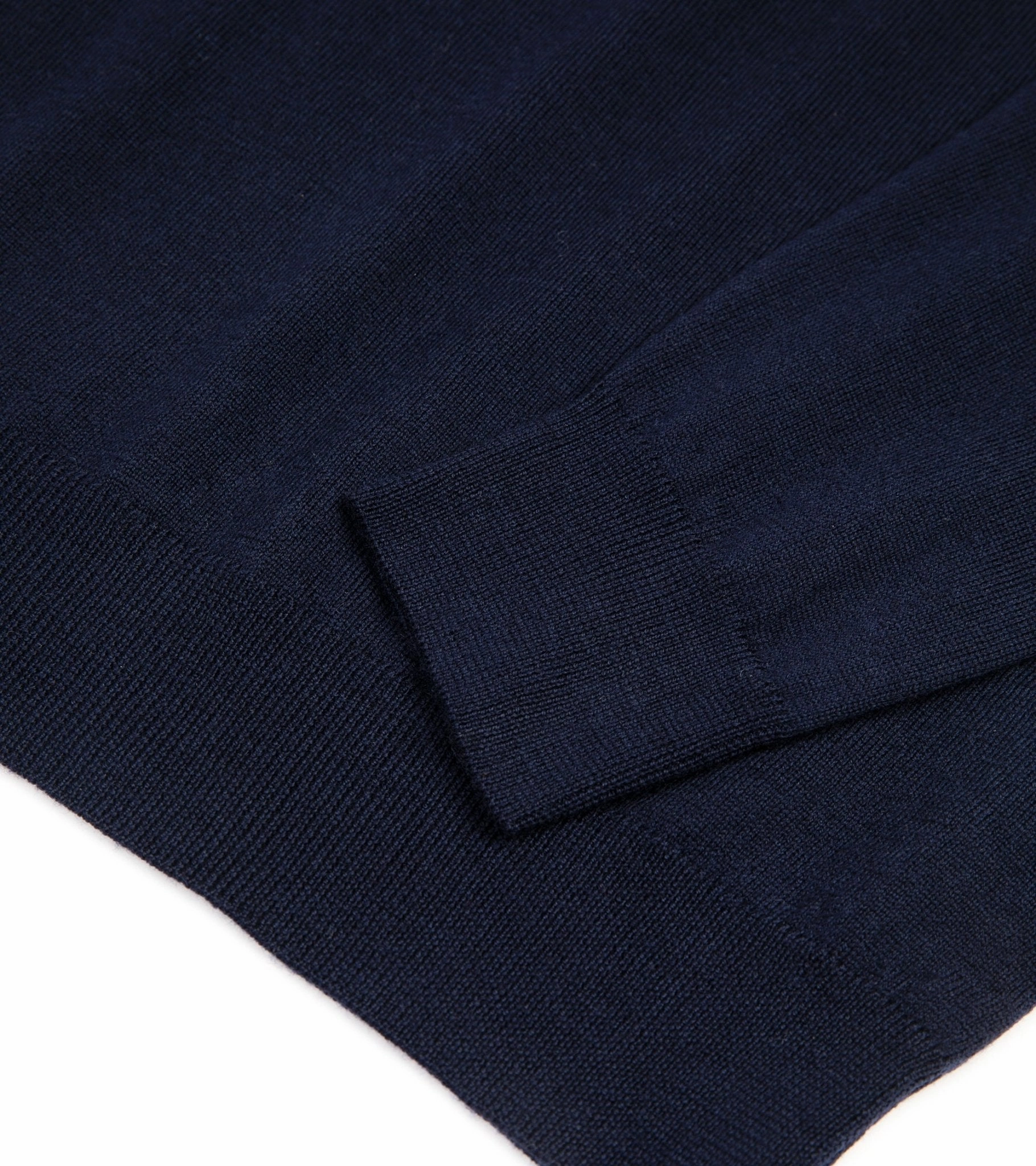 Streetwear Edge Trunk Enford Merino Knit Long Sleeve Polo Shirt: Navy