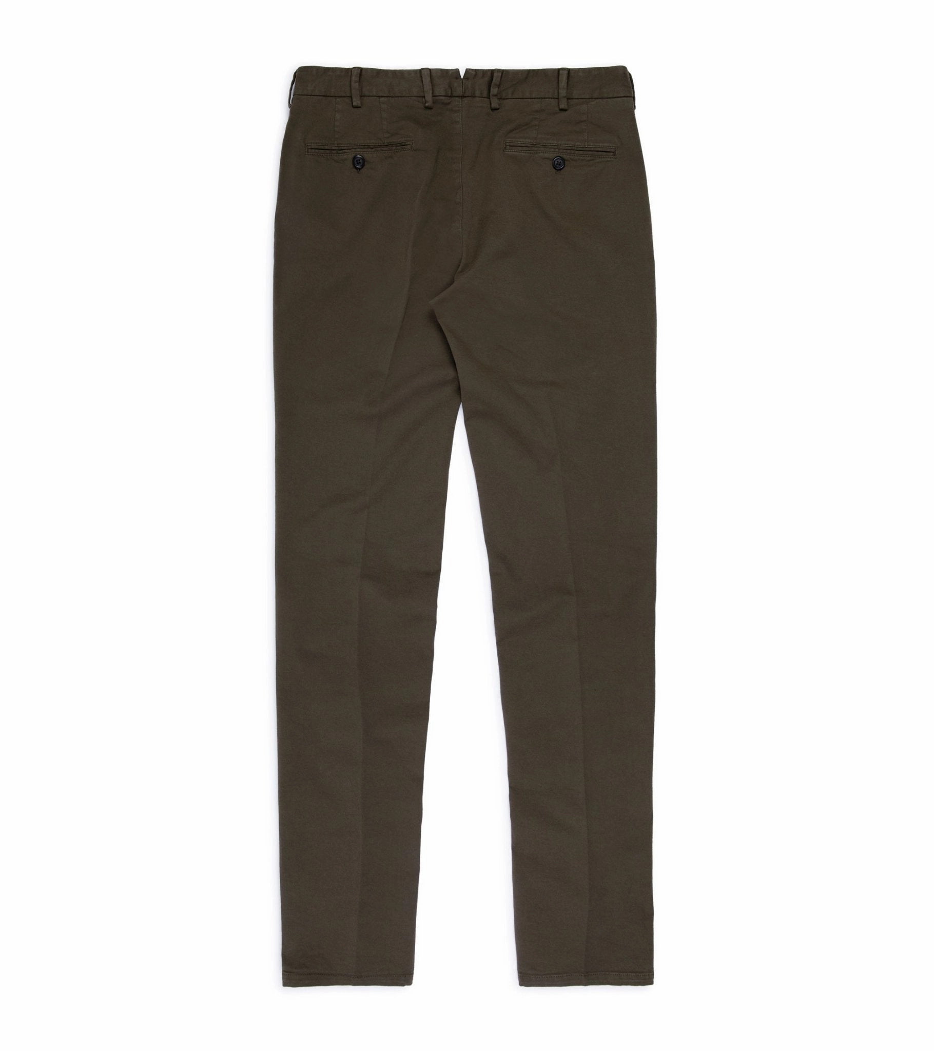 Quick Comfort Design Trunk Welbeck Flat Front Cotton Trousers: Olive