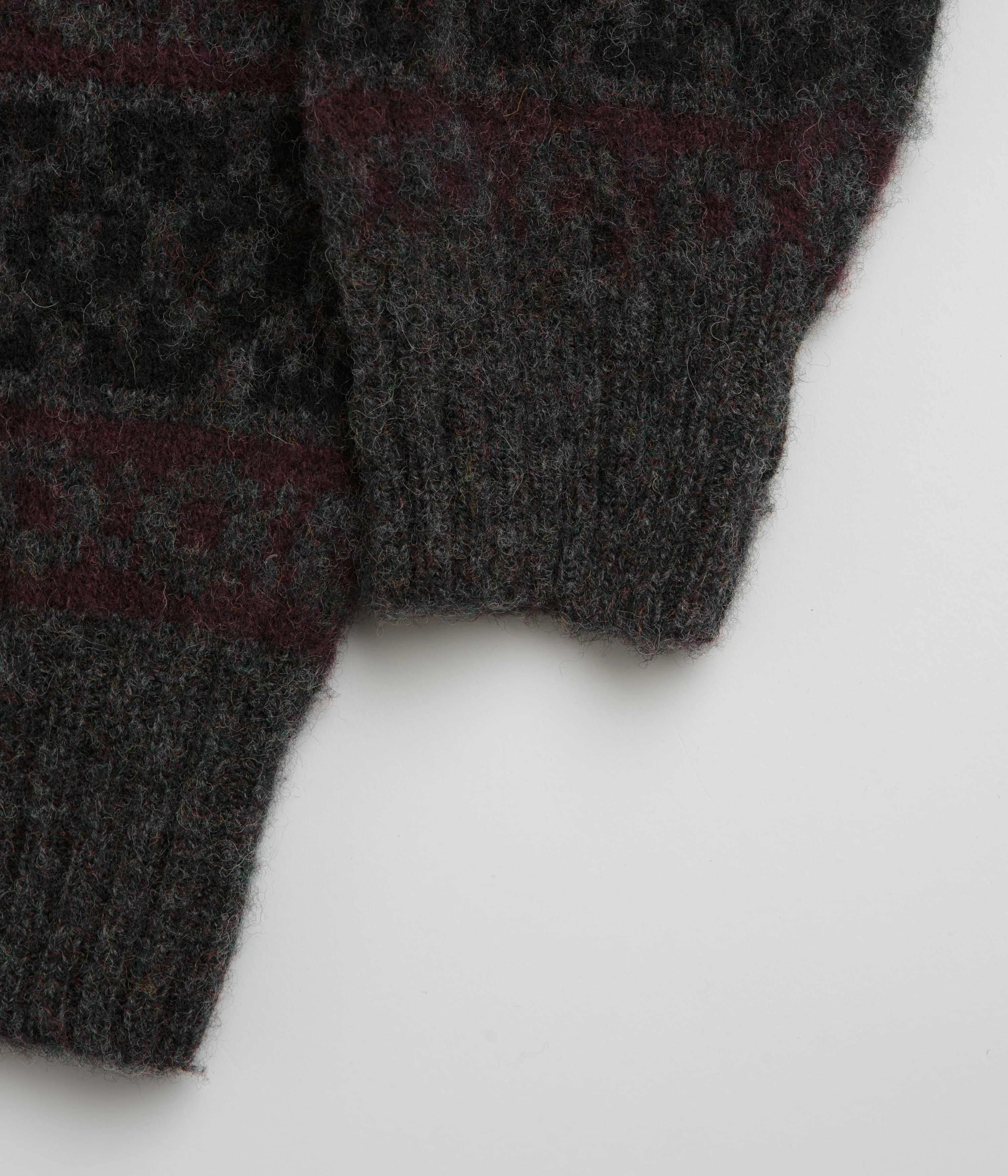 Norse Projects Jonas Scottish Lambswool Fair Isle Sweatshirt - Charcoal Grey Thermal regulation