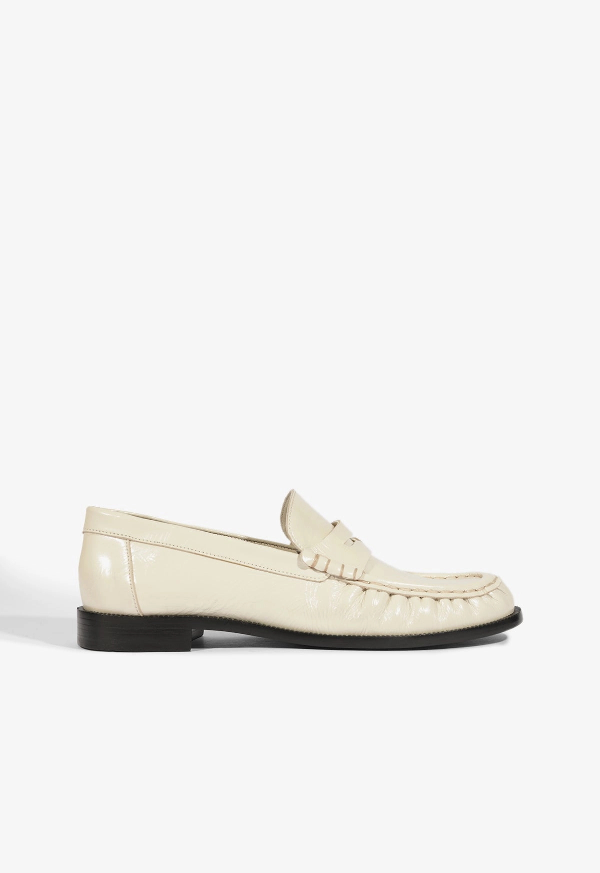 Peep Toe Leather Pumps Tyche Patent Flat