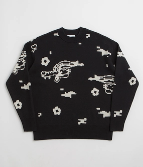 Pawa Speed Sports Digi Doggo Knit Sweatshirt - Black Elastic hem