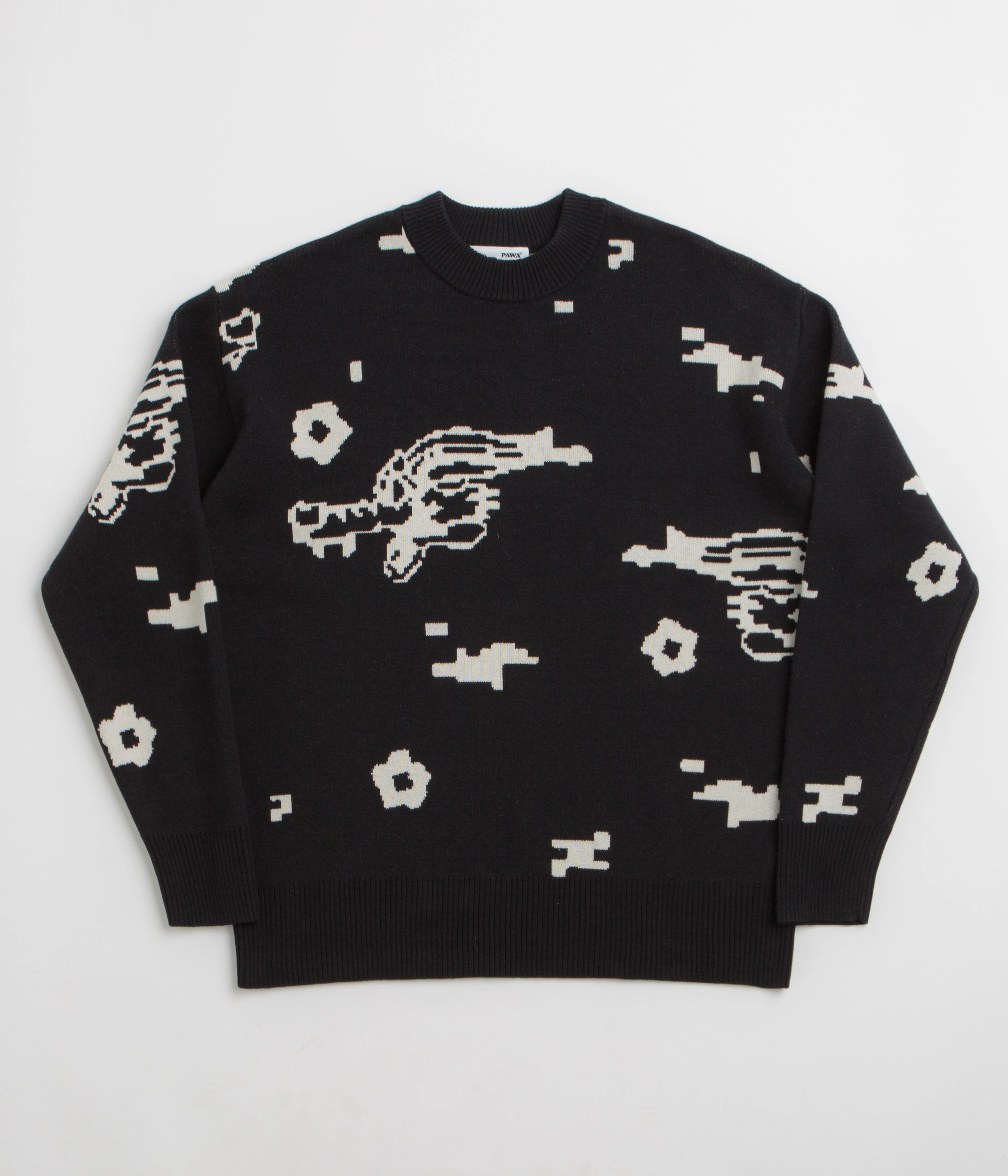 Pawa Speed Sports Digi Doggo Knit Sweatshirt - Black Elastic hem