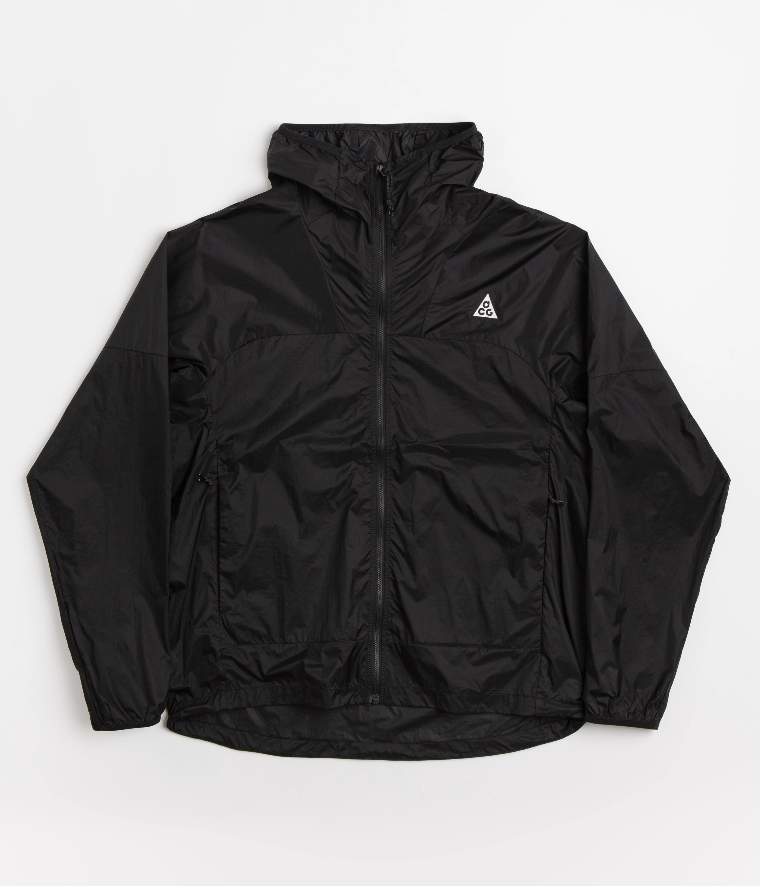 Nike ACG Cinder Cone Windproof Jacket - Black / Anthracite / Summit White Adjustable Hem Lock System Sleek Utility