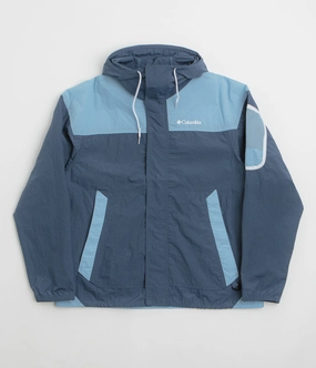 Columbia Challenger II Windbreaker Jacket - Dark Mountain / Ripple Blue Abrasion Resistant Surface Aramid Fiber Reinforcement