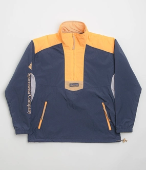 Stretch Material Columbia Riptide II Retro Windbreaker Anorak - Nocturnal / Summer Orange
