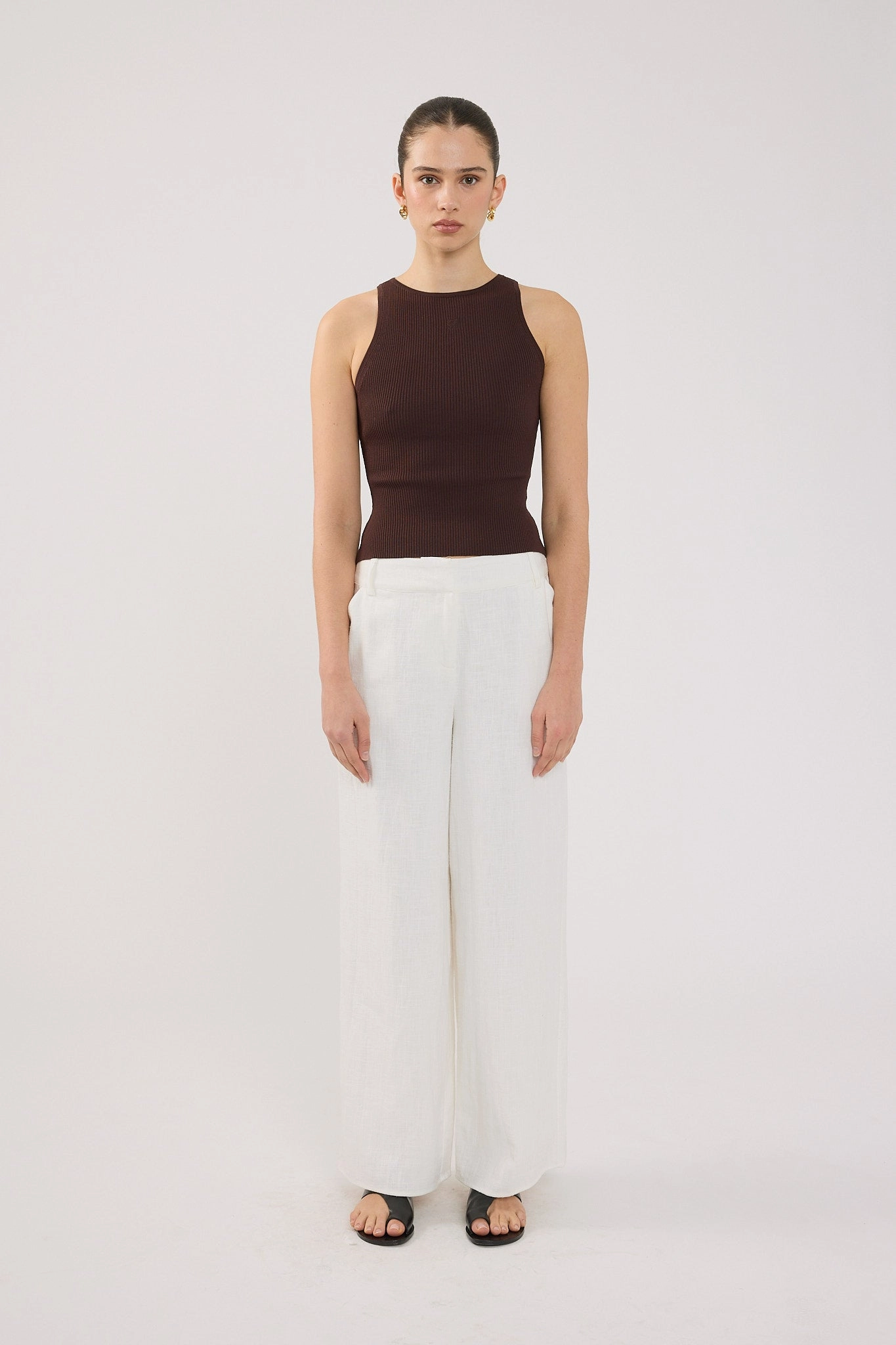 Perfect Stranger Menorca Low Rise Linen Pant White Eco Friendly Fabric