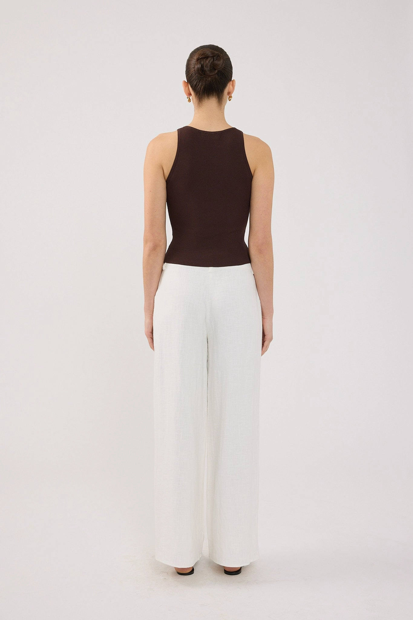 Perfect Stranger Menorca Low Rise Linen Pant White WrinkleFreeFinish Seasonless wear