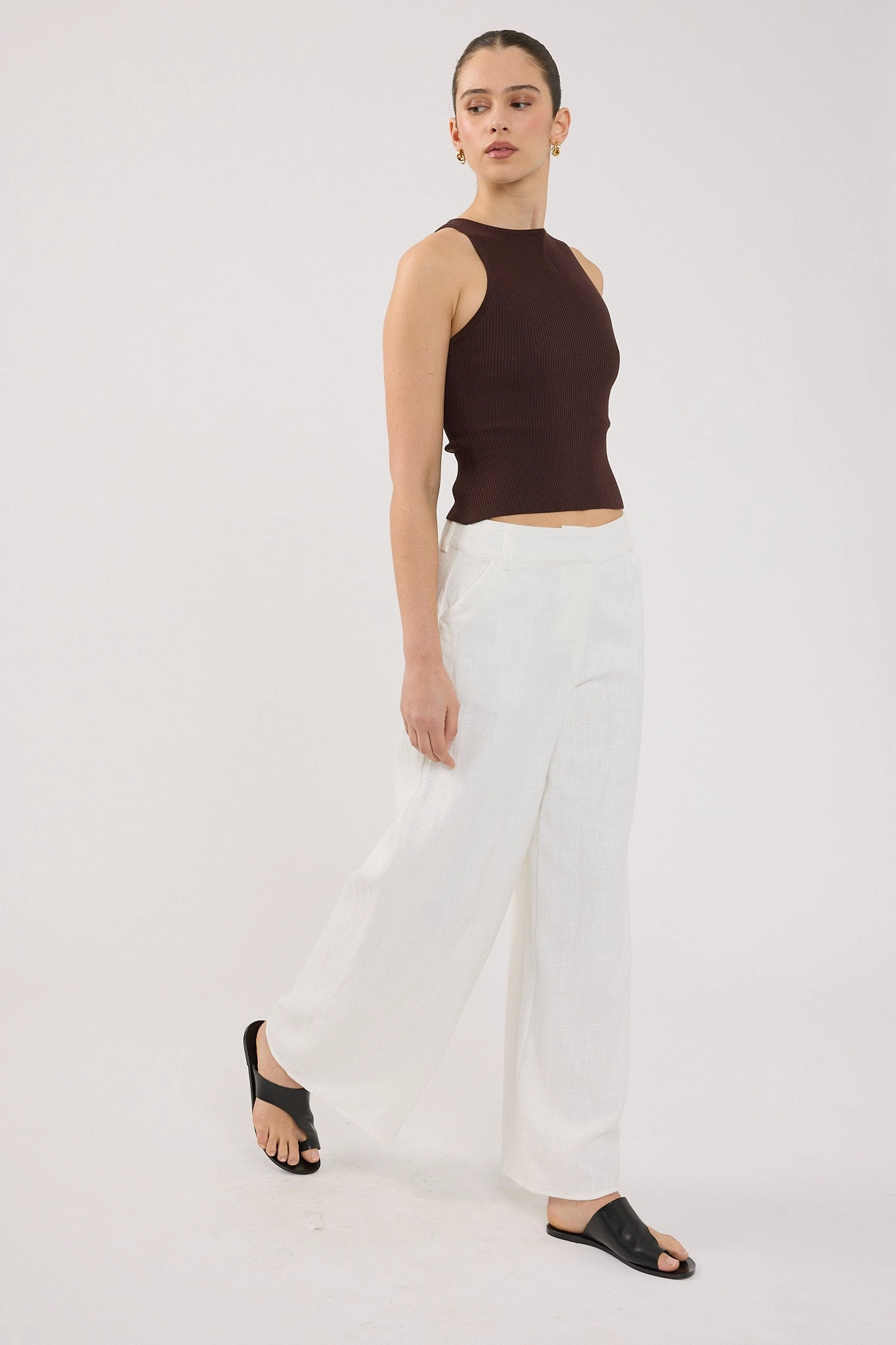 Movement Ready Fit Perfect Stranger Menorca Low Rise Linen Pant White
