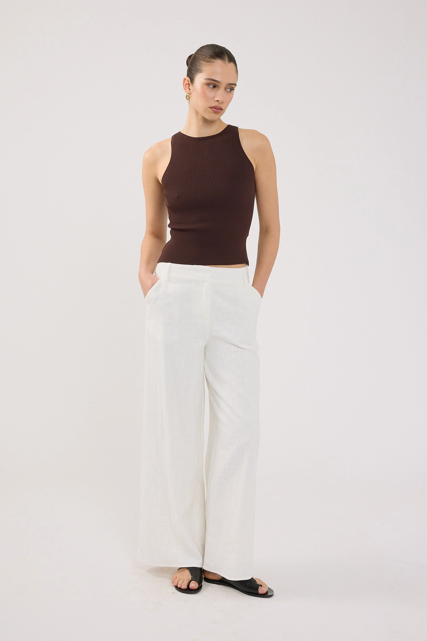 All-Purpose Wear Perfect Stranger Menorca Low Rise Linen Pant White
