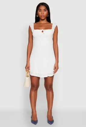 Minimal Outfit Madden Girl Cap Sleeve Lace Mini Dress