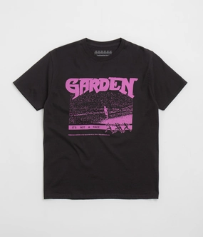 Garden Not A Race T-Shirt - Black / Pink Timeless Comfort Wear