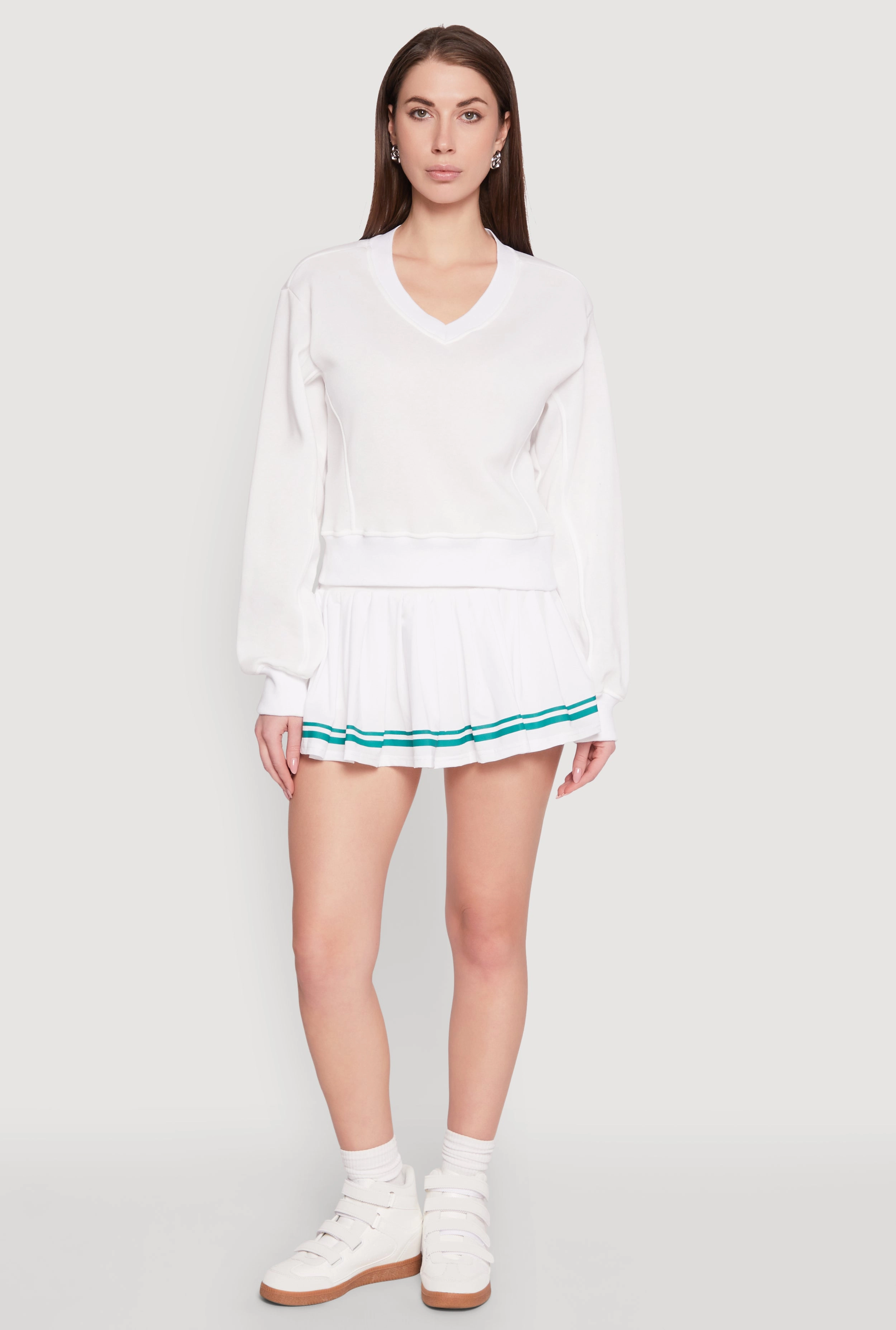 V neck Long Sleeve V Neck Sweatshirt