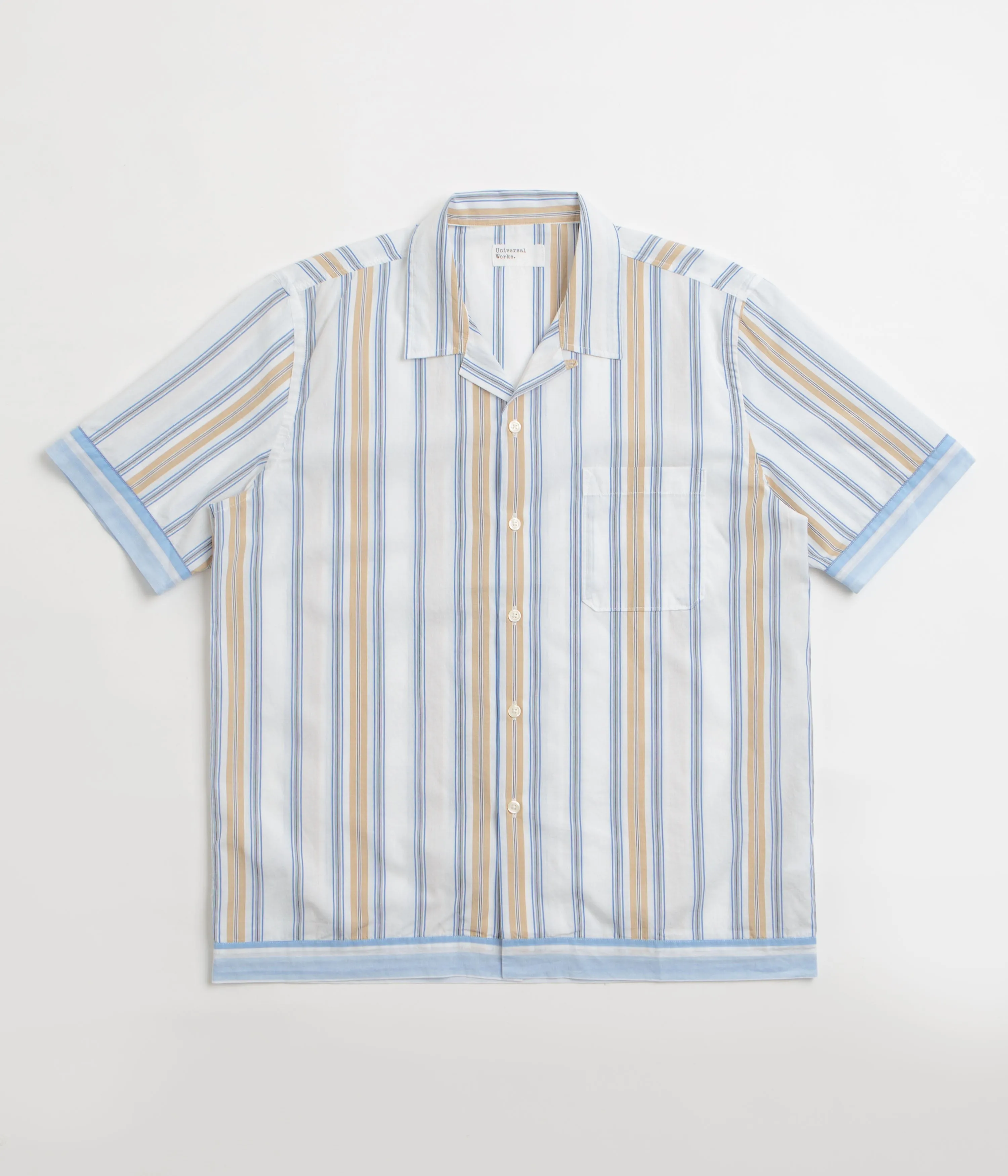 Universal Works Dean Road Shirt - Blue / Sand Mature Elegance Seasonal Wardrobe