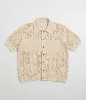 Universal Works Knit Short Sleeve Shirt - Ecru Inner Layer Graphic Art