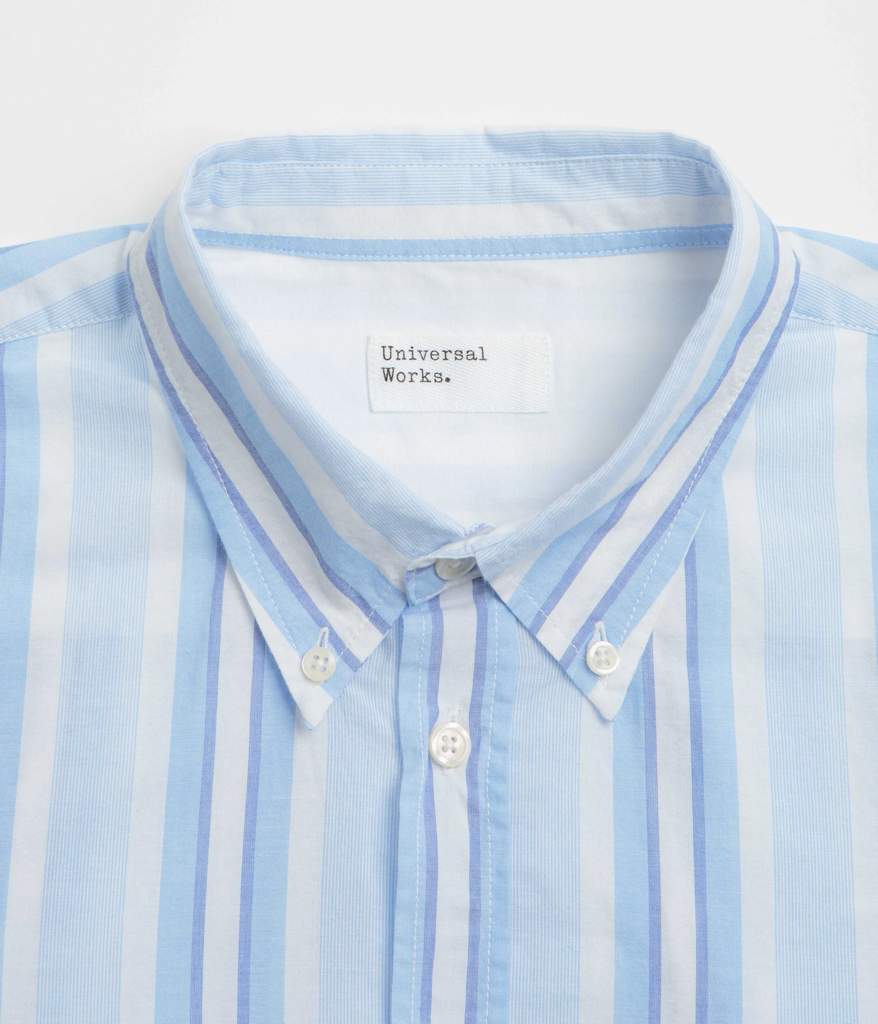 Tall Length Universal Works Lazy Day Shirt - White / Blue
