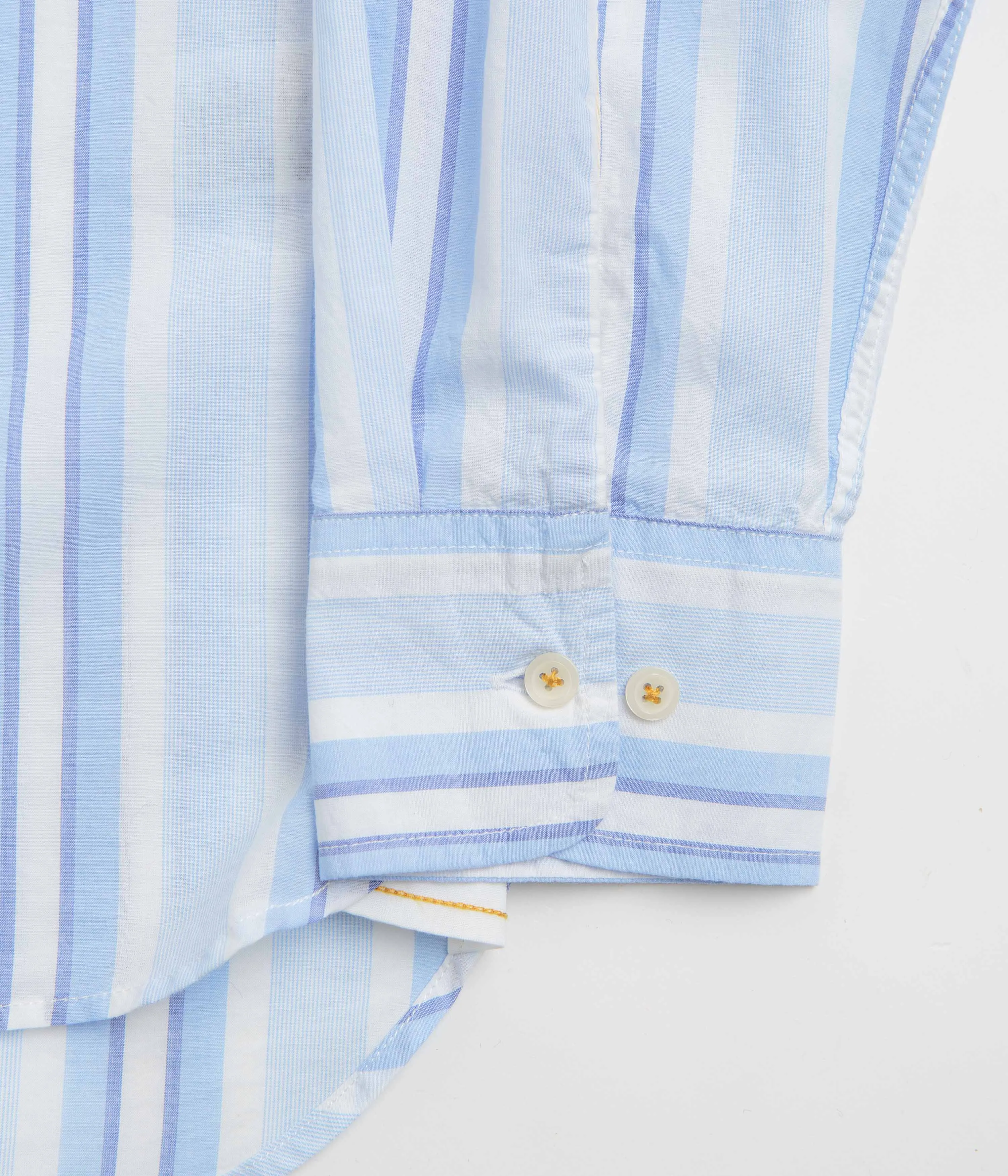 Universal Works Lazy Day Shirt - White / Blue checkered pattern