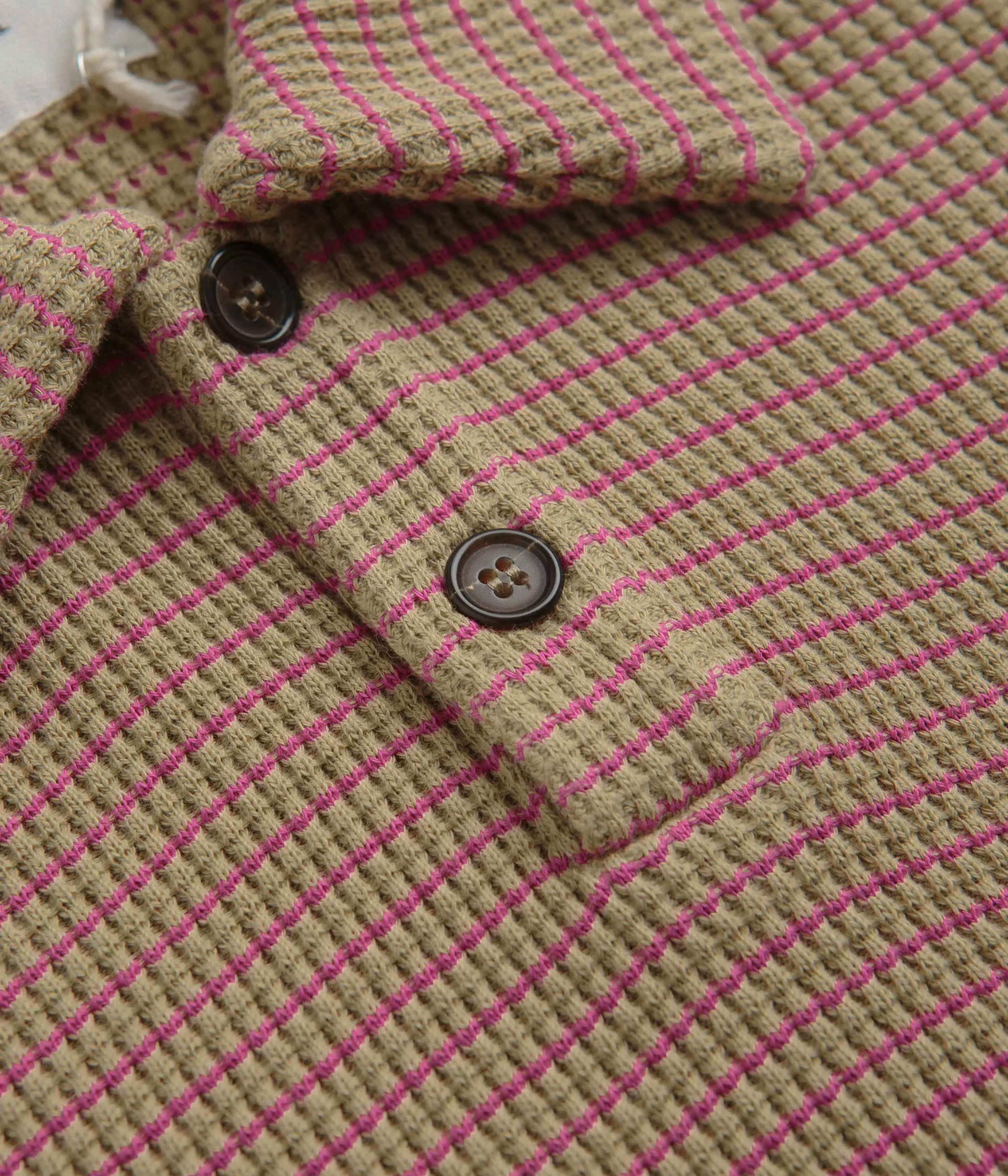 Universal Works Newlyn Short Sleeve Polo Shirt - Summer Oak Eco Dye Technique