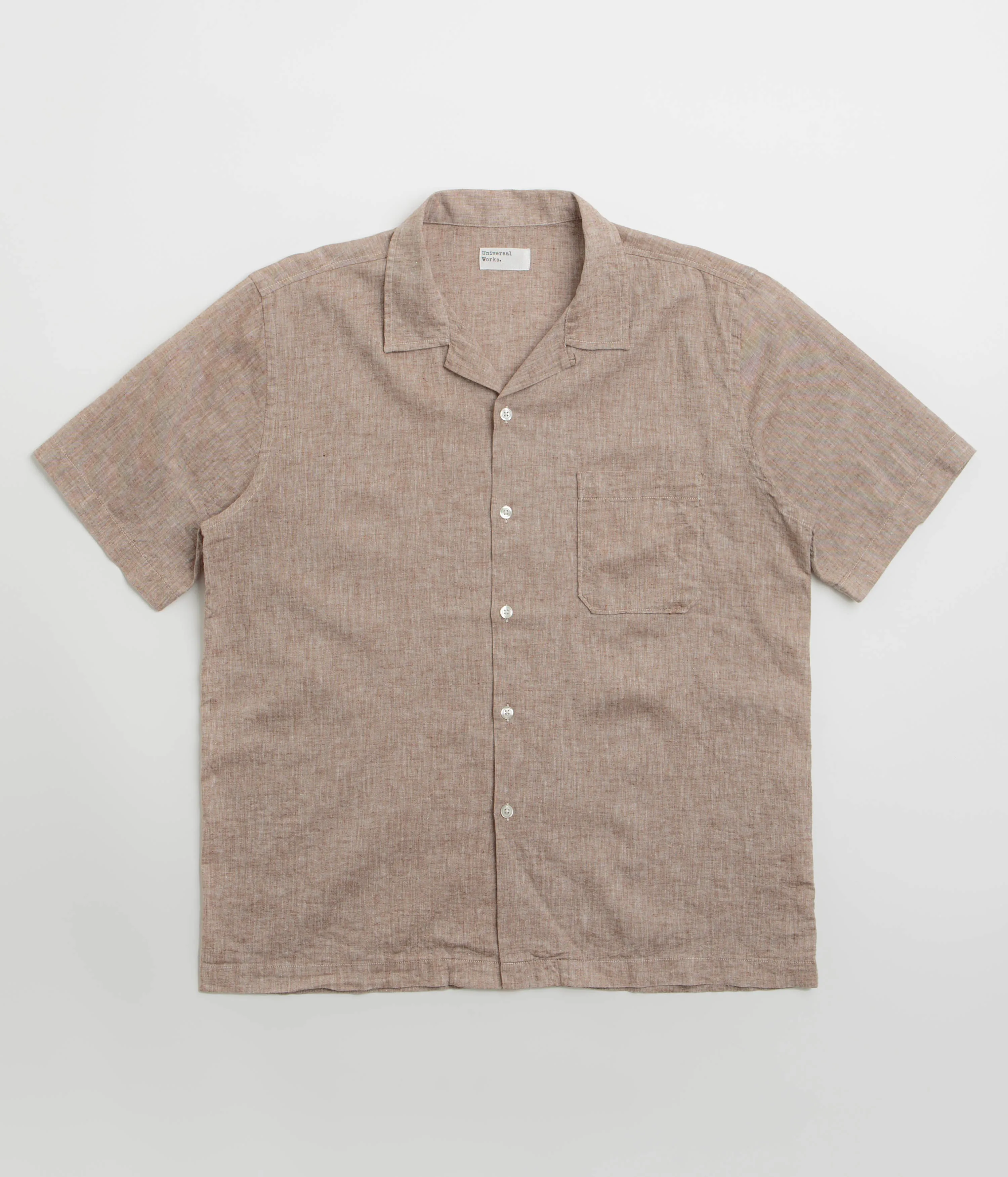 Temperature Regulating Eye-Catching Pattern Universal Works Road Shirt - Brown