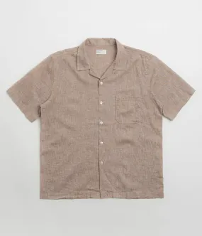 Temperature Regulating Eye-Catching Pattern Universal Works Road Shirt - Brown