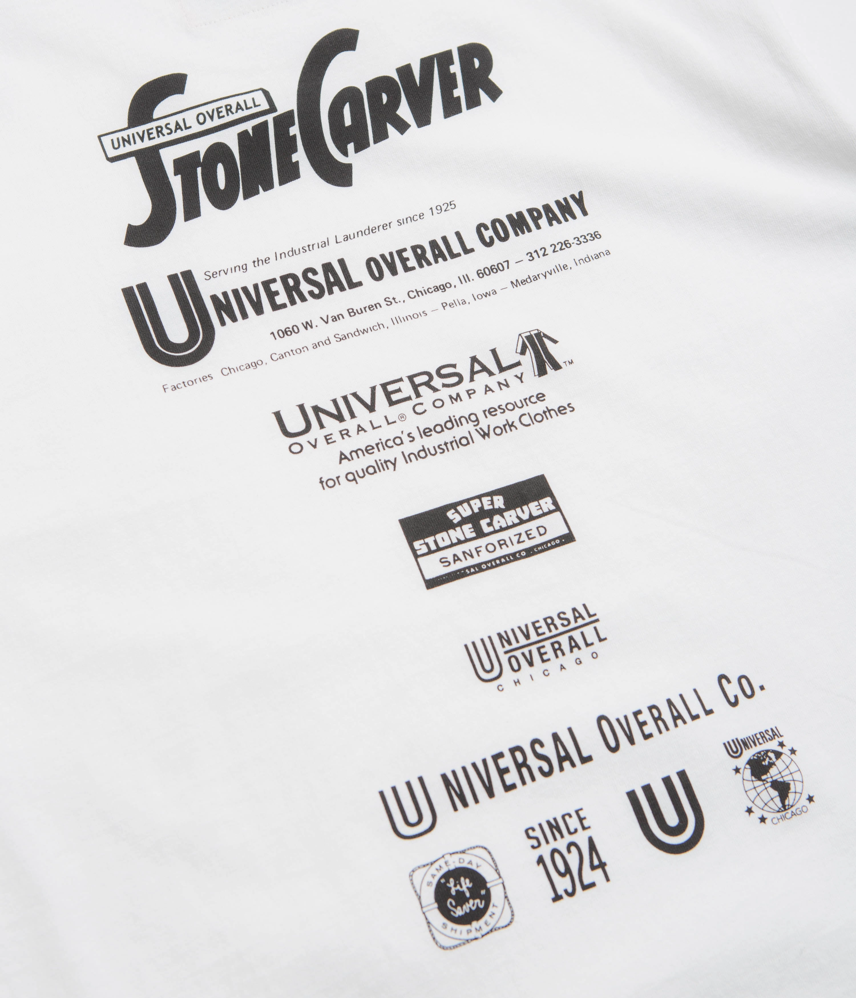 AntiBacterialTreatment Universal Overall Historical Logo T-Shirt - White