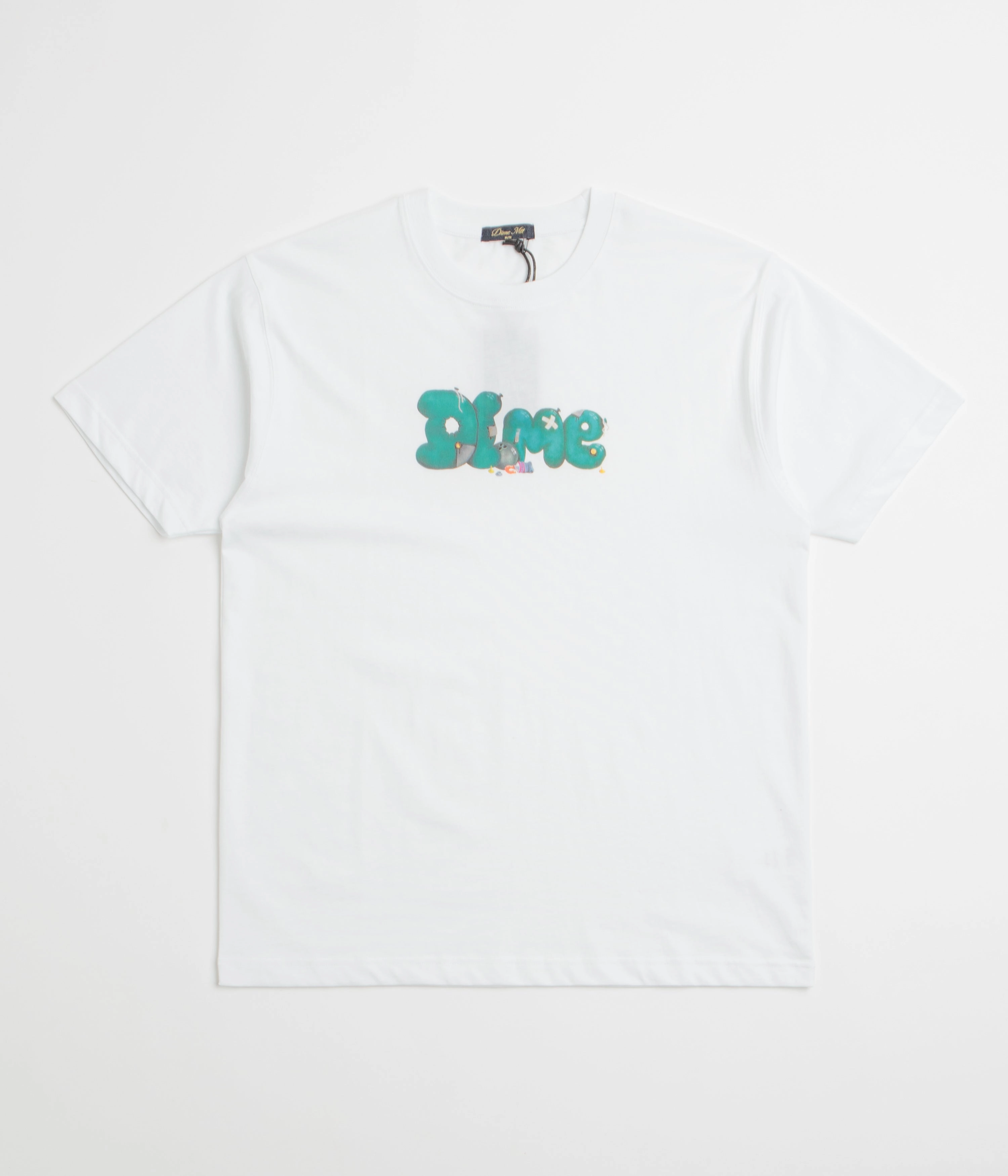 Non Irritating Collar Active Fashion Dime Soft Rock T-Shirt - White