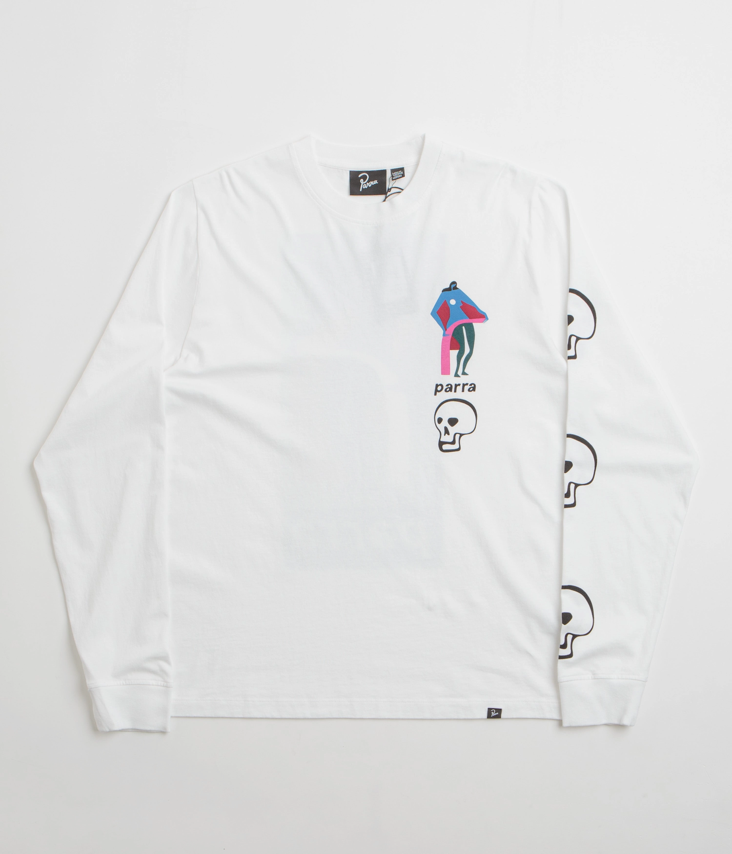 Modern Style Trend Low Profile Collar by Parra Lowering The Bar Long Sleeve T-Shirt - White