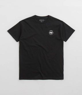 Timeless Top Stretchable Collar Band North Supplies Logo T-Shirt - Black / White