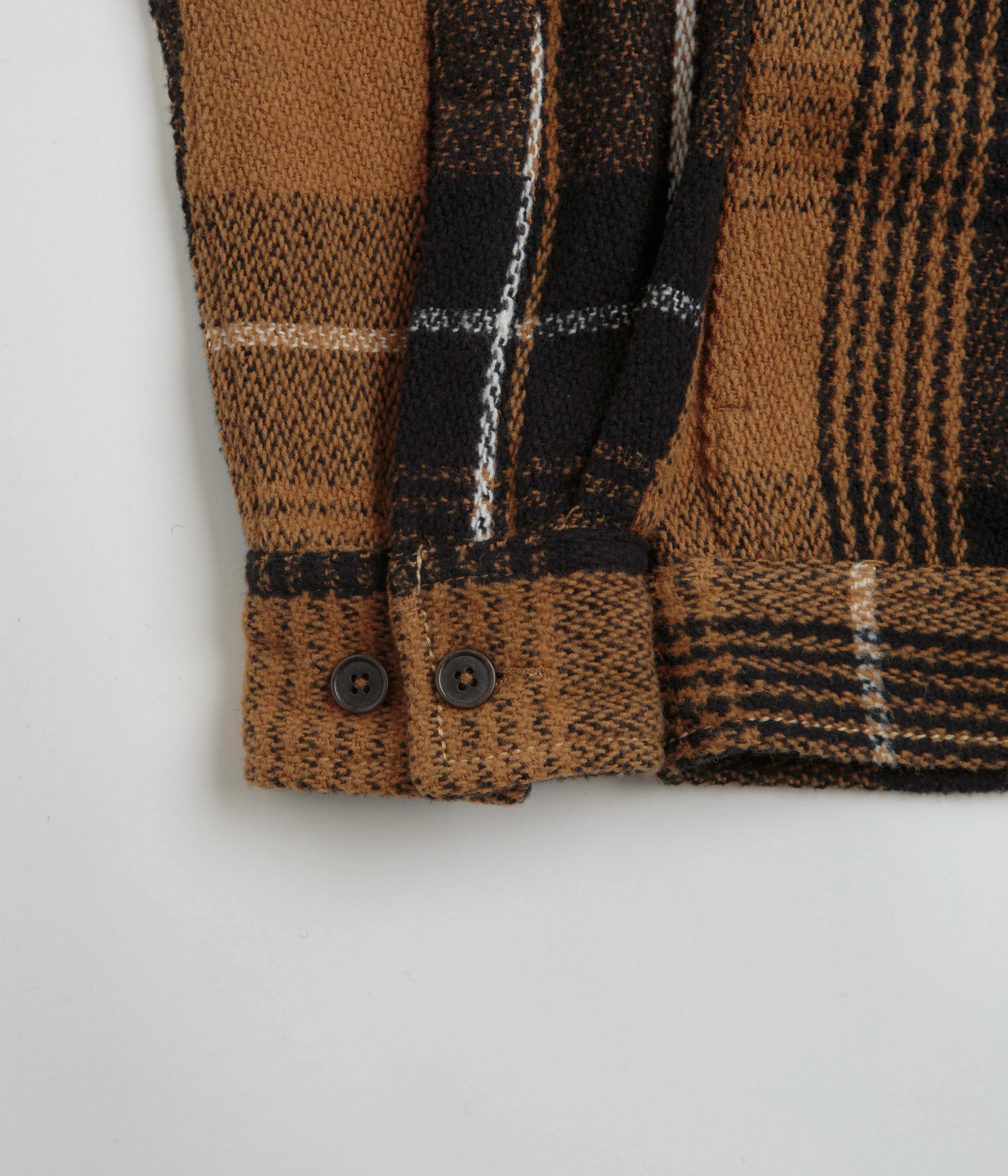 Universal Works Uniform Jacket - Brown Stripe Look