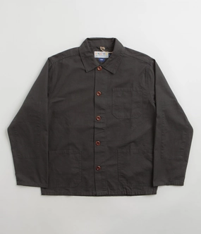Uskees 3001 Buttoned Overshirt - Charcoal Ripstop Fabric Technology
