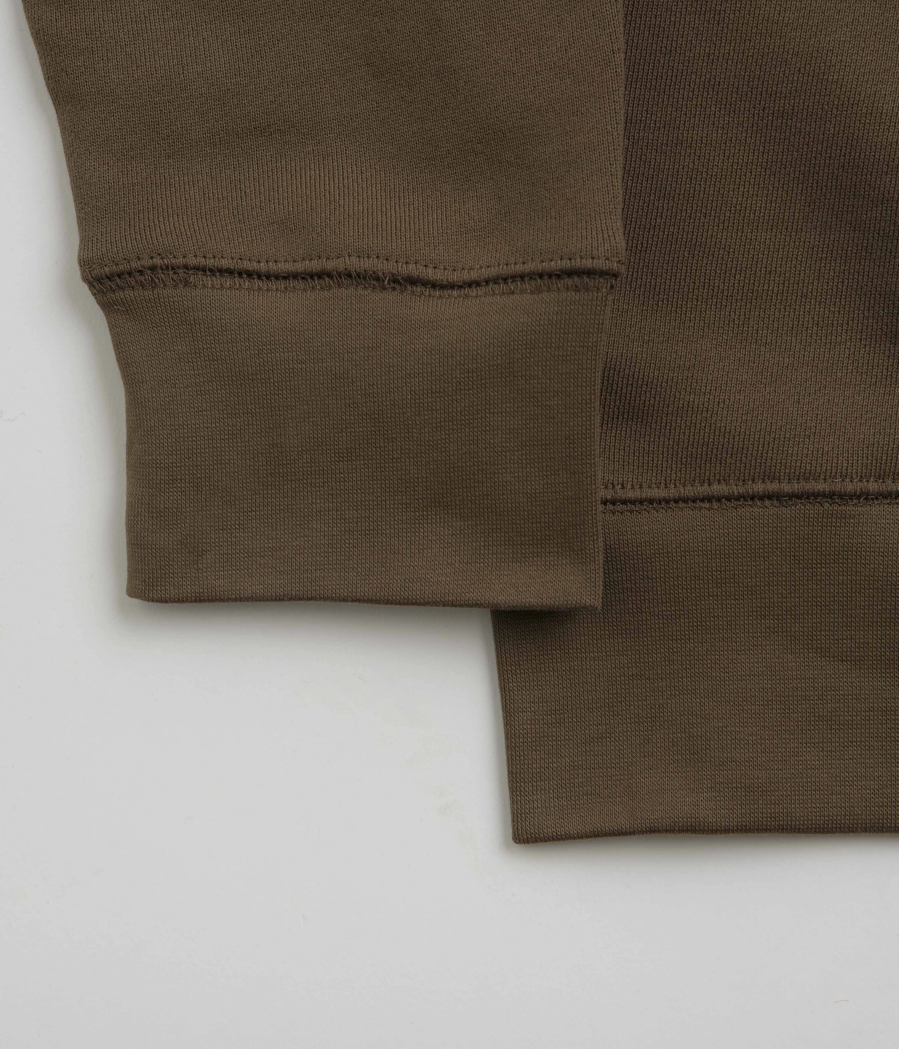 Uskees 7005 Crewneck Sweatshirt - Dark Taupe Bias Cut Hem Details Cozy Must-Have