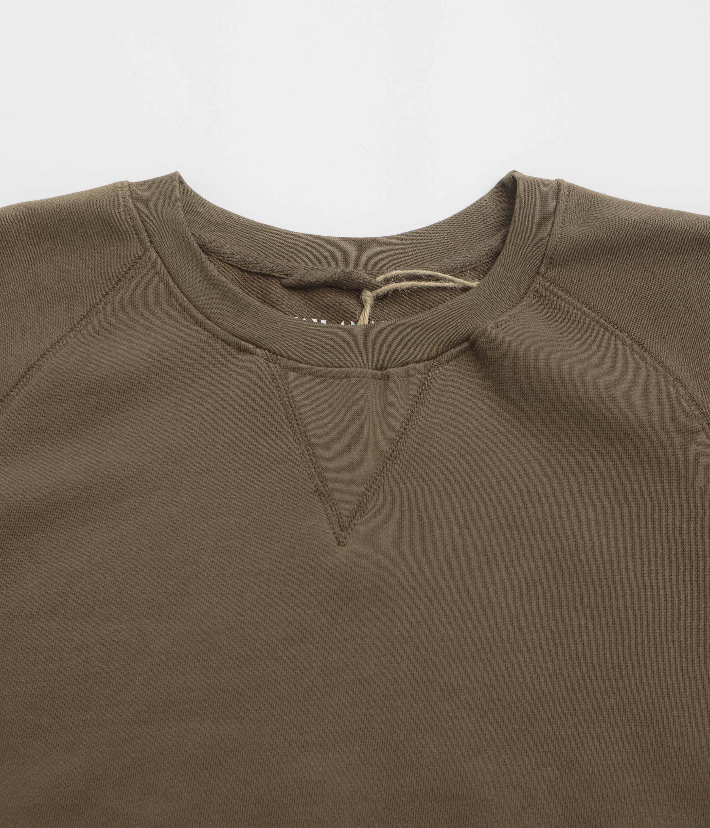 Reinforced Shoulder Design Zero Waste Manufacturing Uskees 7005 Crewneck Sweatshirt - Dark Taupe