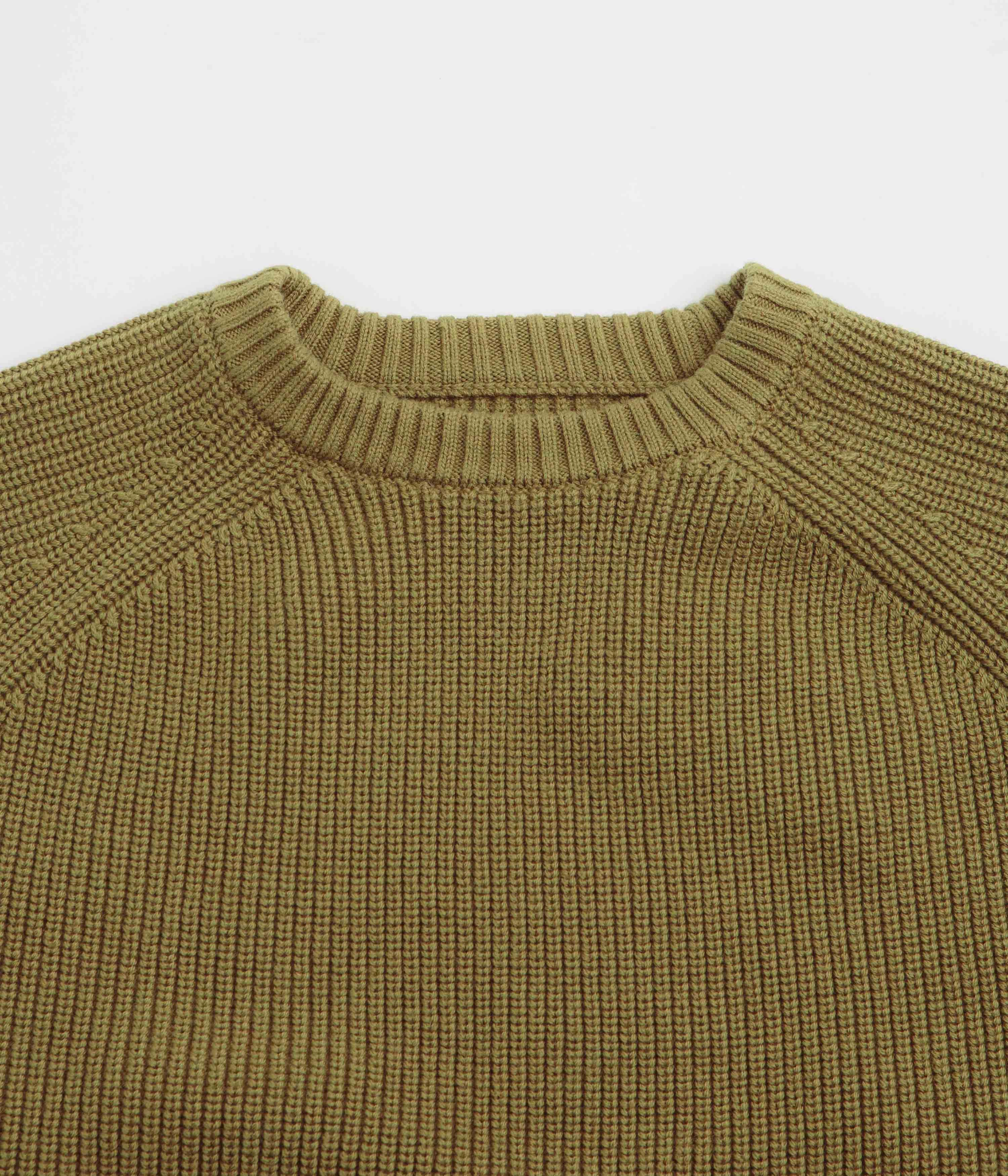 Layered Warmth Uskees 7013 Knit Crewneck Sweatshirt - Woodland Green