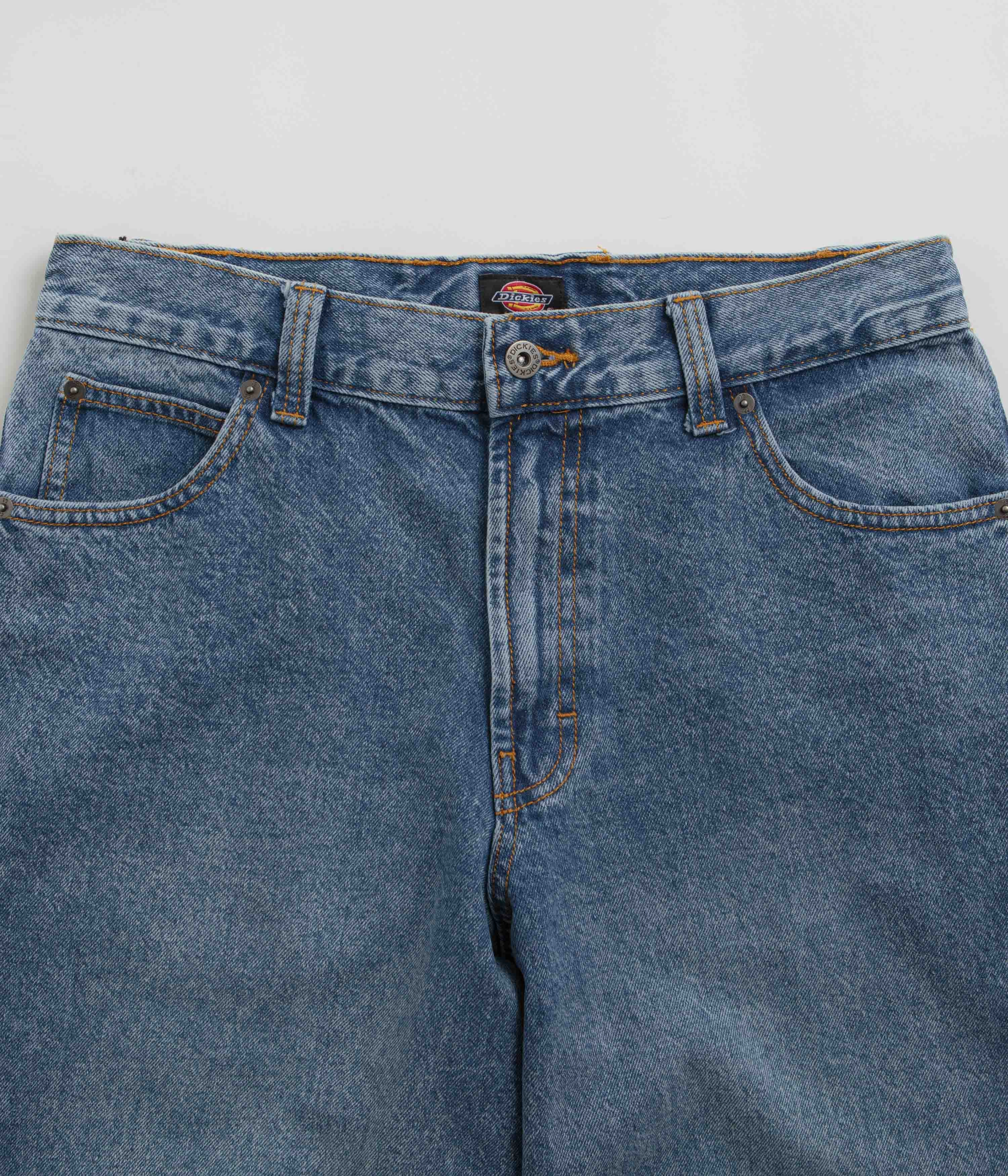 Dickies Loose Wave Jeans - Rinsed Blue / Fade Body-Hugging Fit Tapered Leg Design