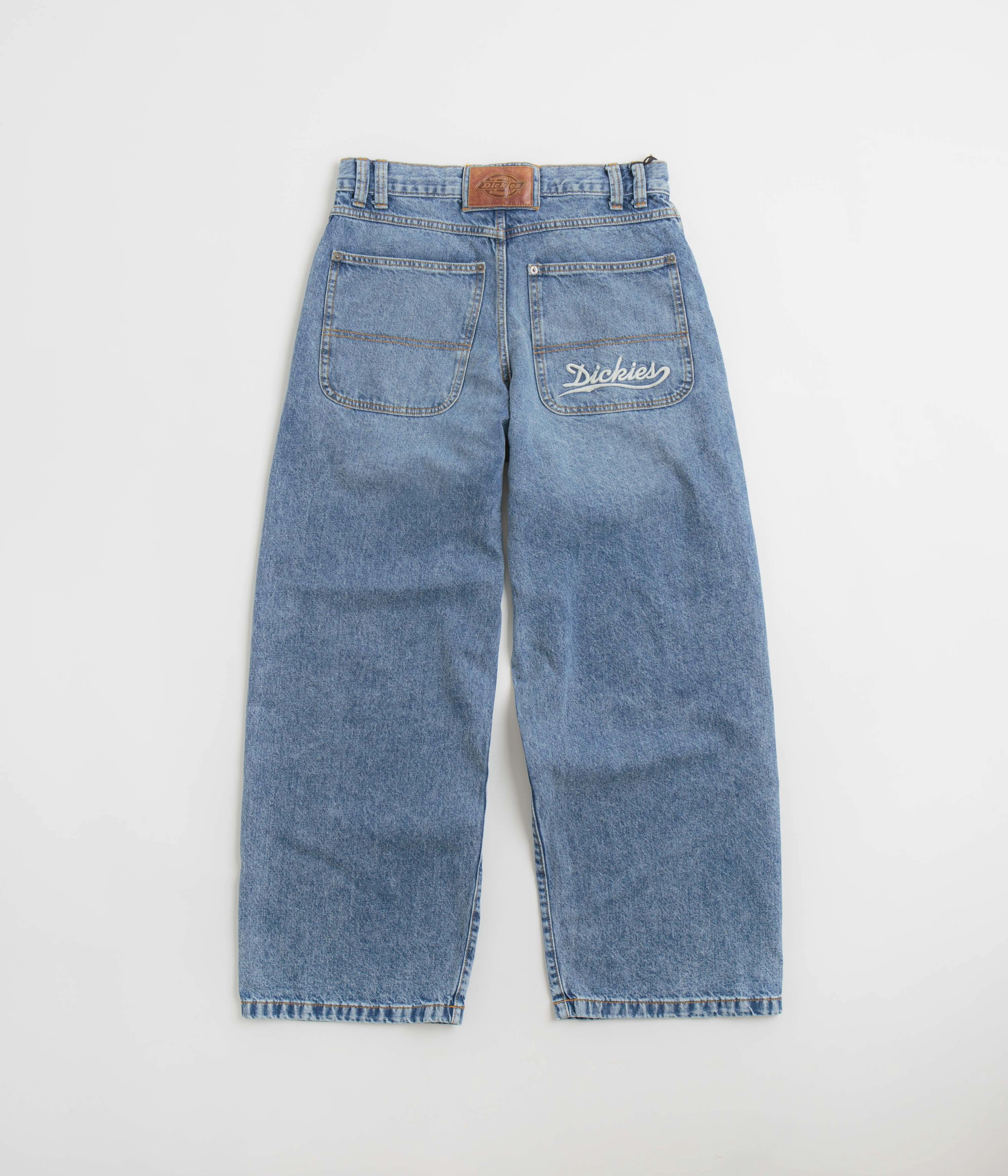 Dickies Loose Wave Jeans - Rinsed Blue / Fade Cuffed hem Quick Dry Wear
