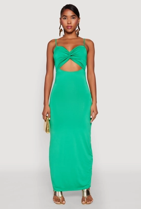 Life Soft Twist Front Cut Out Maxi Dress